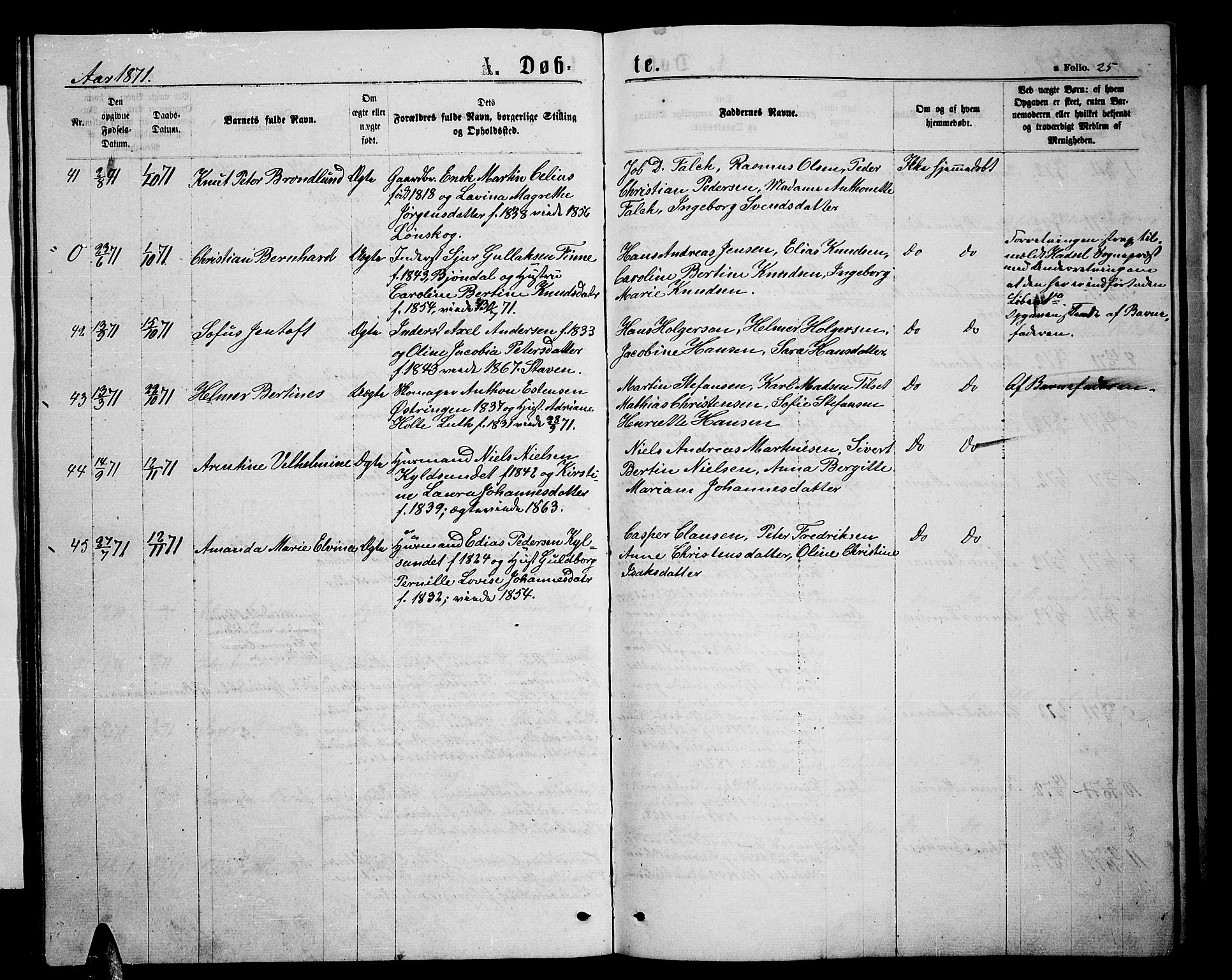 Ministerialprotokoller, klokkerbøker og fødselsregistre - Nordland, AV/SAT-A-1459/893/L1348: Parish register (copy) no. 893C03, 1867-1877, p. 25