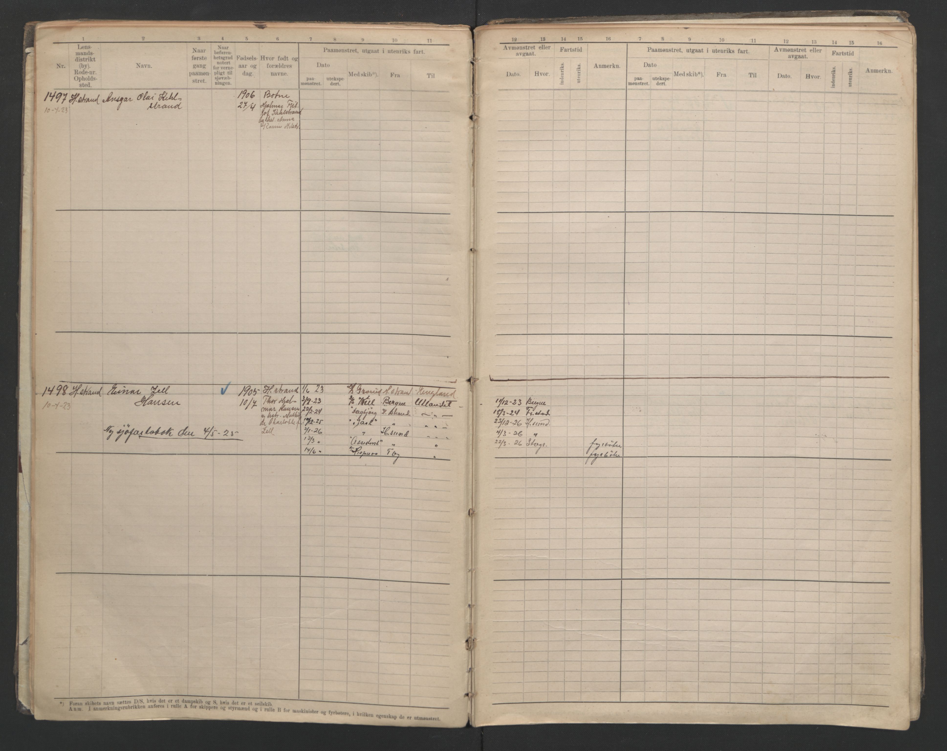 Holmestrand innrulleringskontor, AV/SAKO-A-1151/F/Fc/L0006: Hovedrulle, 1922-1929, p. 18