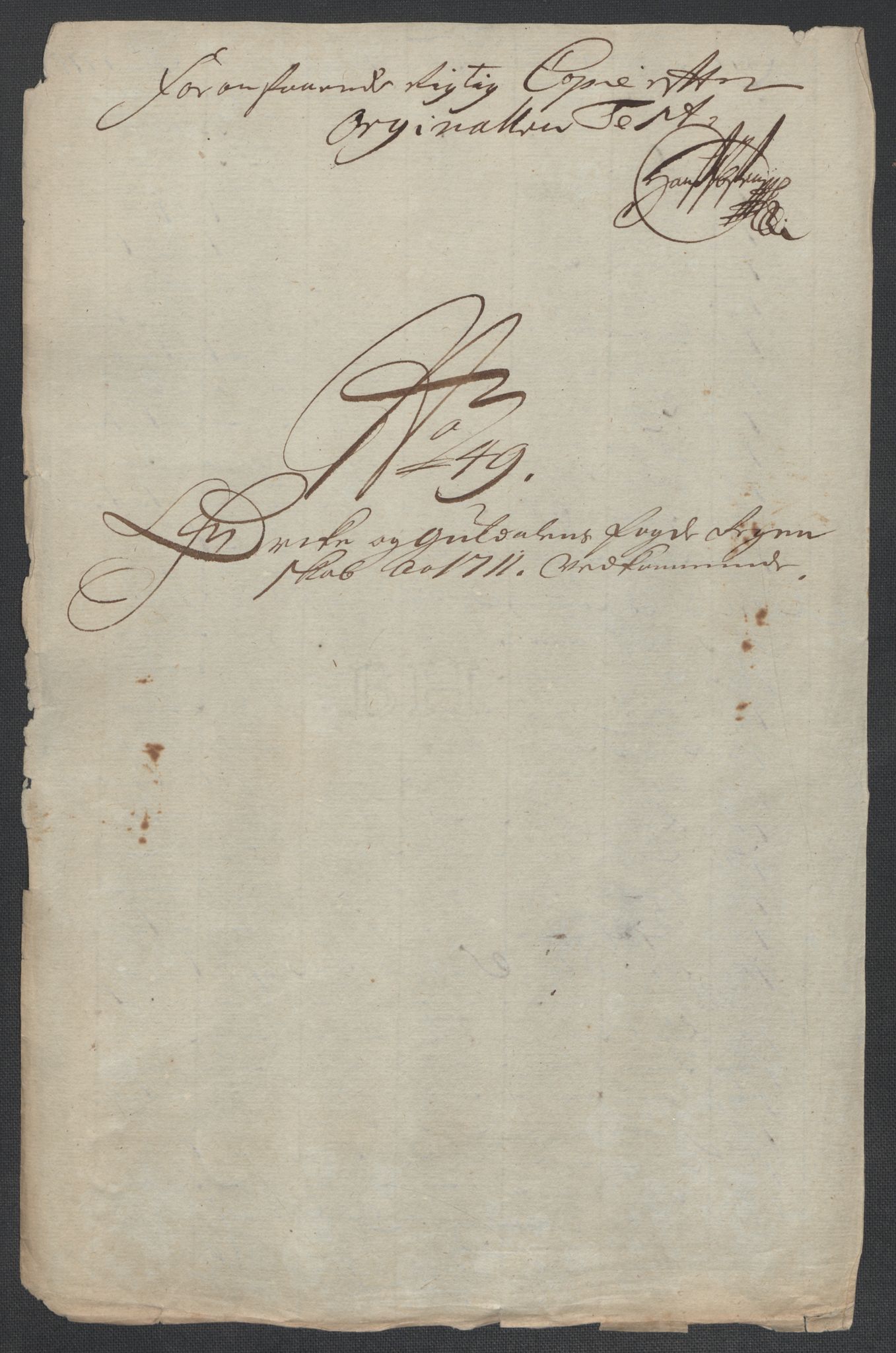 Rentekammeret inntil 1814, Reviderte regnskaper, Fogderegnskap, AV/RA-EA-4092/R60/L3961: Fogderegnskap Orkdal og Gauldal, 1711, p. 251