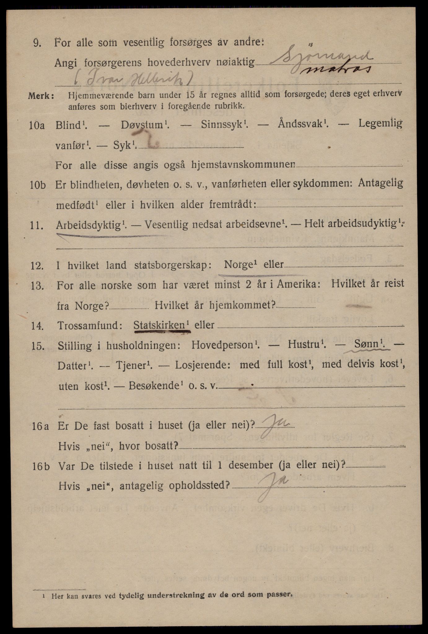 SAST, 1920 census for Stavanger, 1920, p. 120333