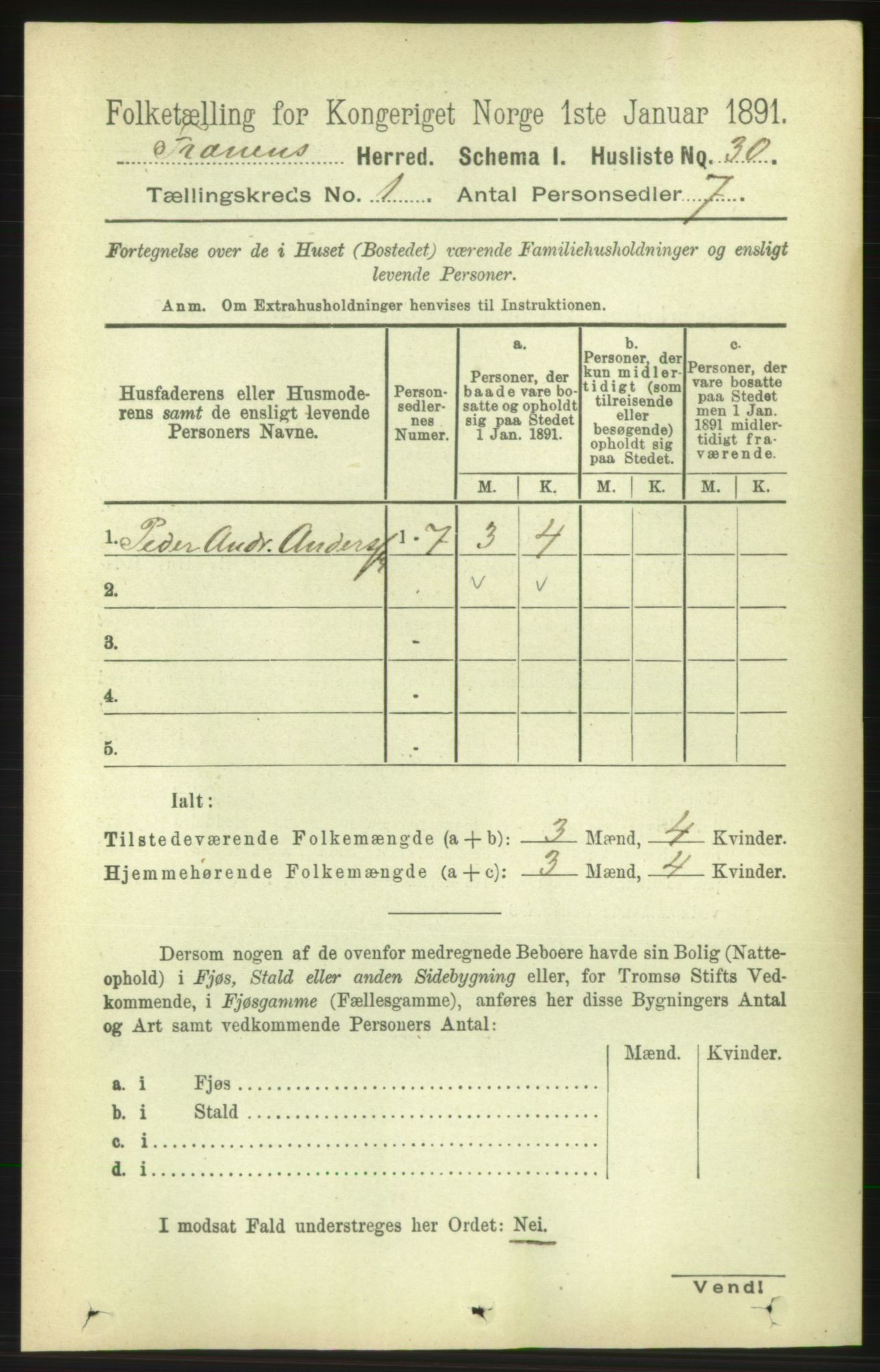 RA, 1891 census for 1548 Fræna, 1891, p. 53