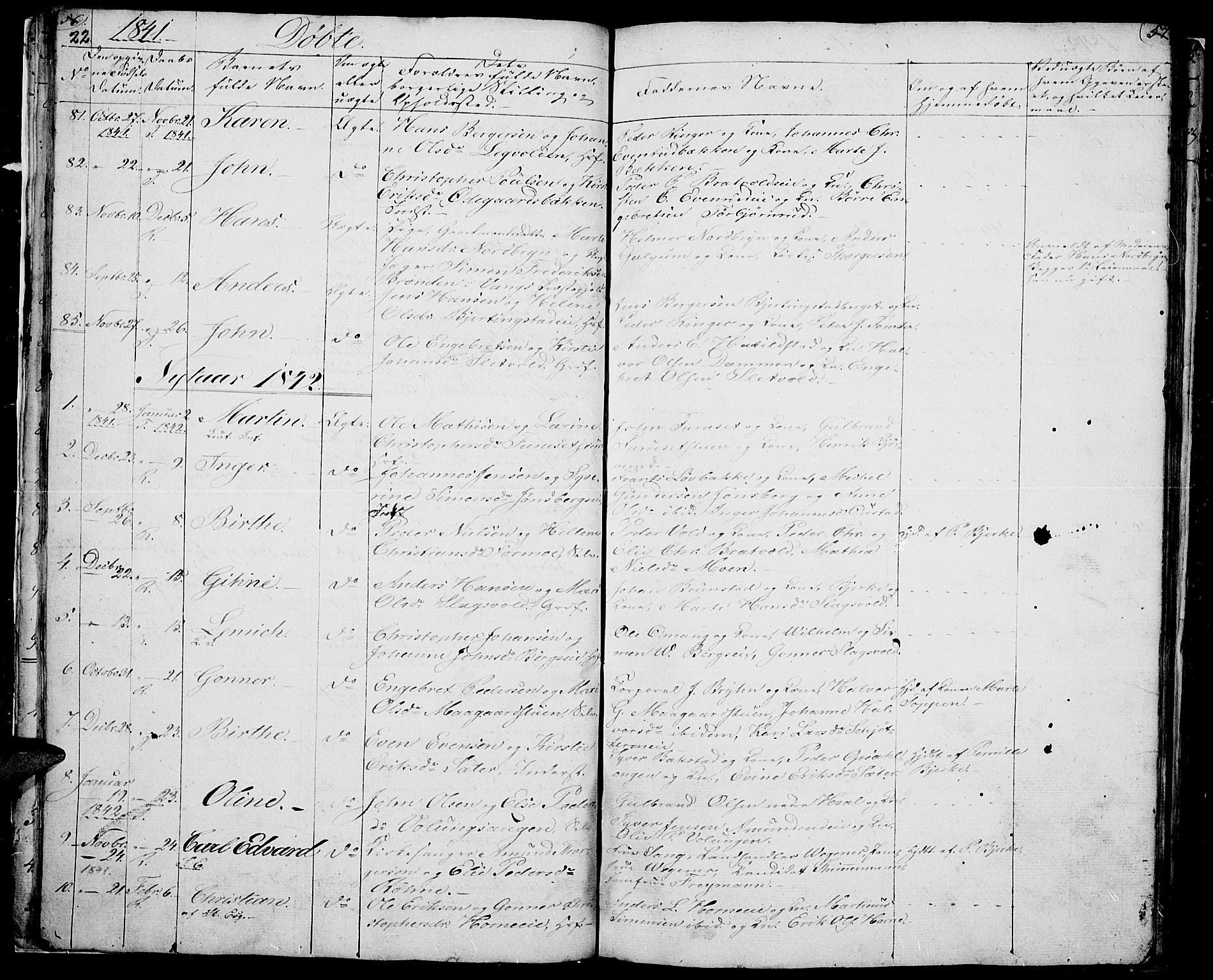 Romedal prestekontor, SAH/PREST-004/L/L0008: Parish register (copy) no. 8, 1837-1844, p. 22