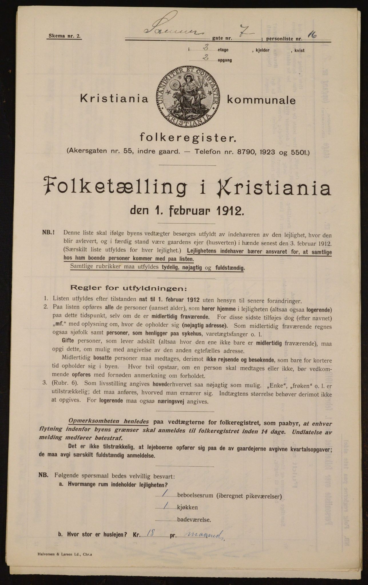 OBA, Municipal Census 1912 for Kristiania, 1912, p. 88723