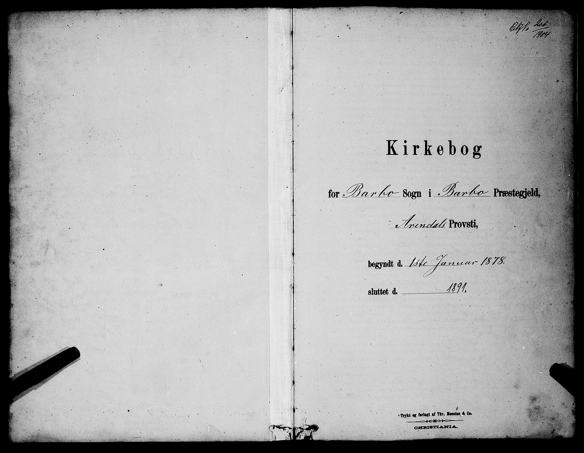 Barbu sokneprestkontor, AV/SAK-1111-0003/F/Fb/L0001: Parish register (copy) no. B 1, 1878-1890