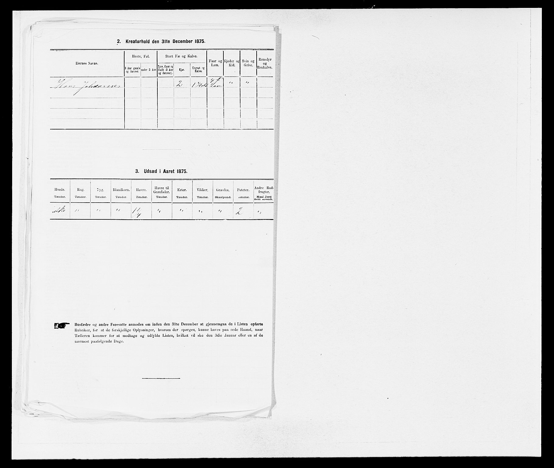 SAB, 1875 census for 1218P Finnås, 1875, p. 522