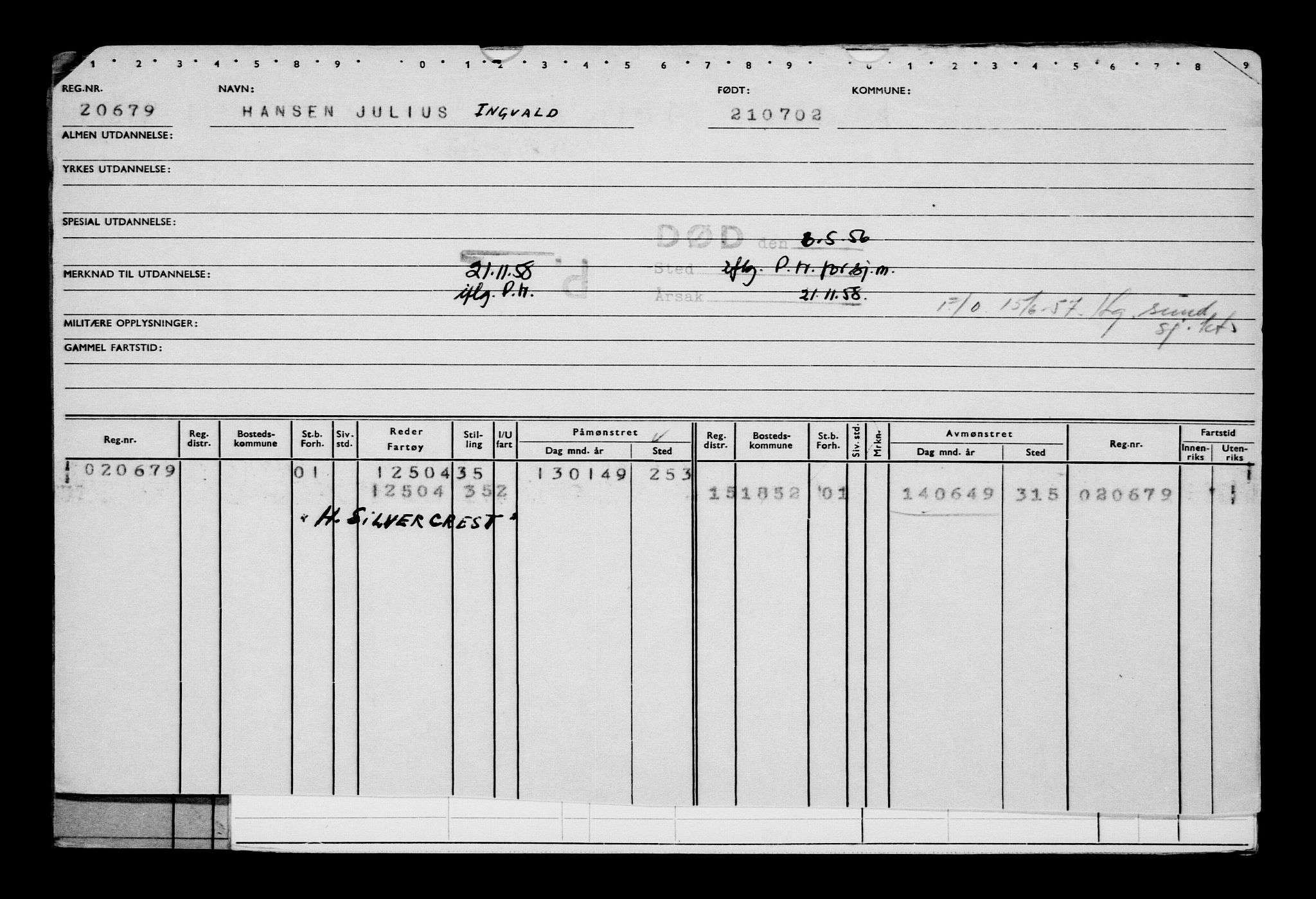 Direktoratet for sjømenn, AV/RA-S-3545/G/Gb/L0045: Hovedkort, 1902, p. 200