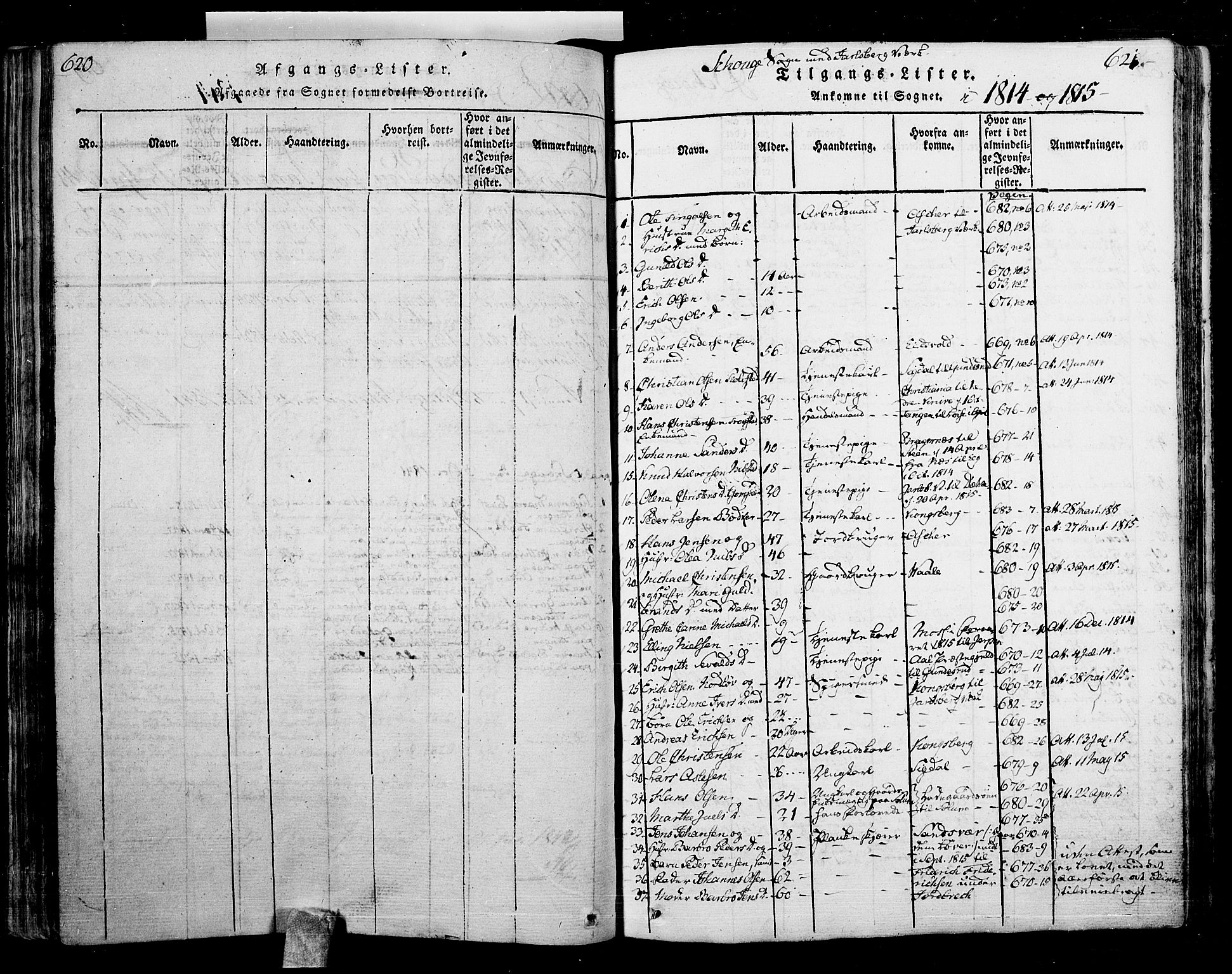 Skoger kirkebøker, SAKO/A-59/F/Fa/L0002: Parish register (official) no. I 2 /1, 1814-1842, p. 620-621