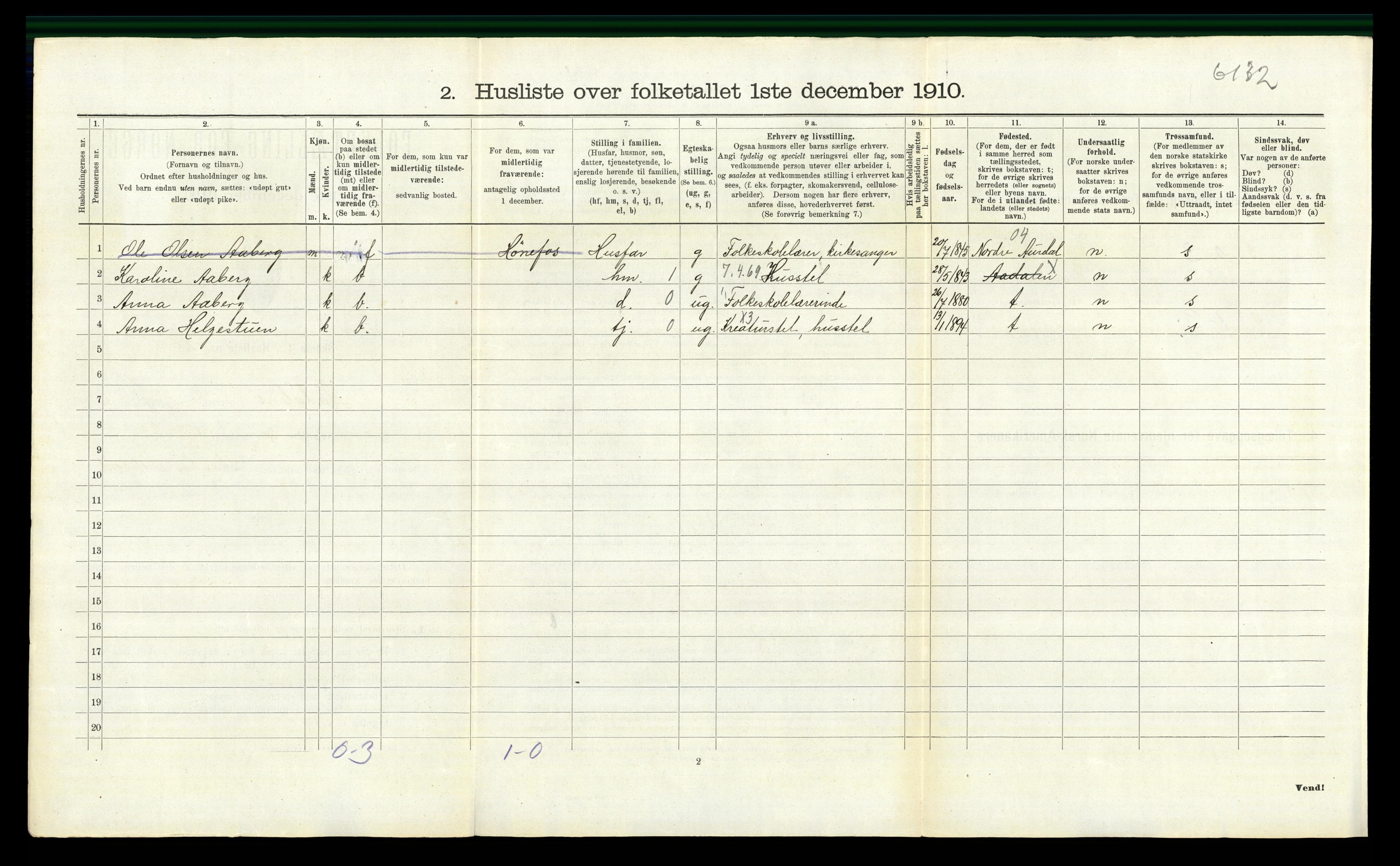 RA, 1910 census for Ådal, 1910, p. 786