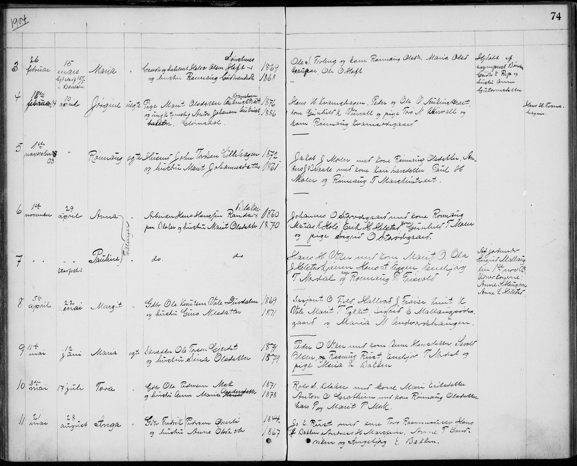 Lom prestekontor, AV/SAH-PREST-070/L/L0013: Parish register (copy) no. 13, 1874-1938, p. 74