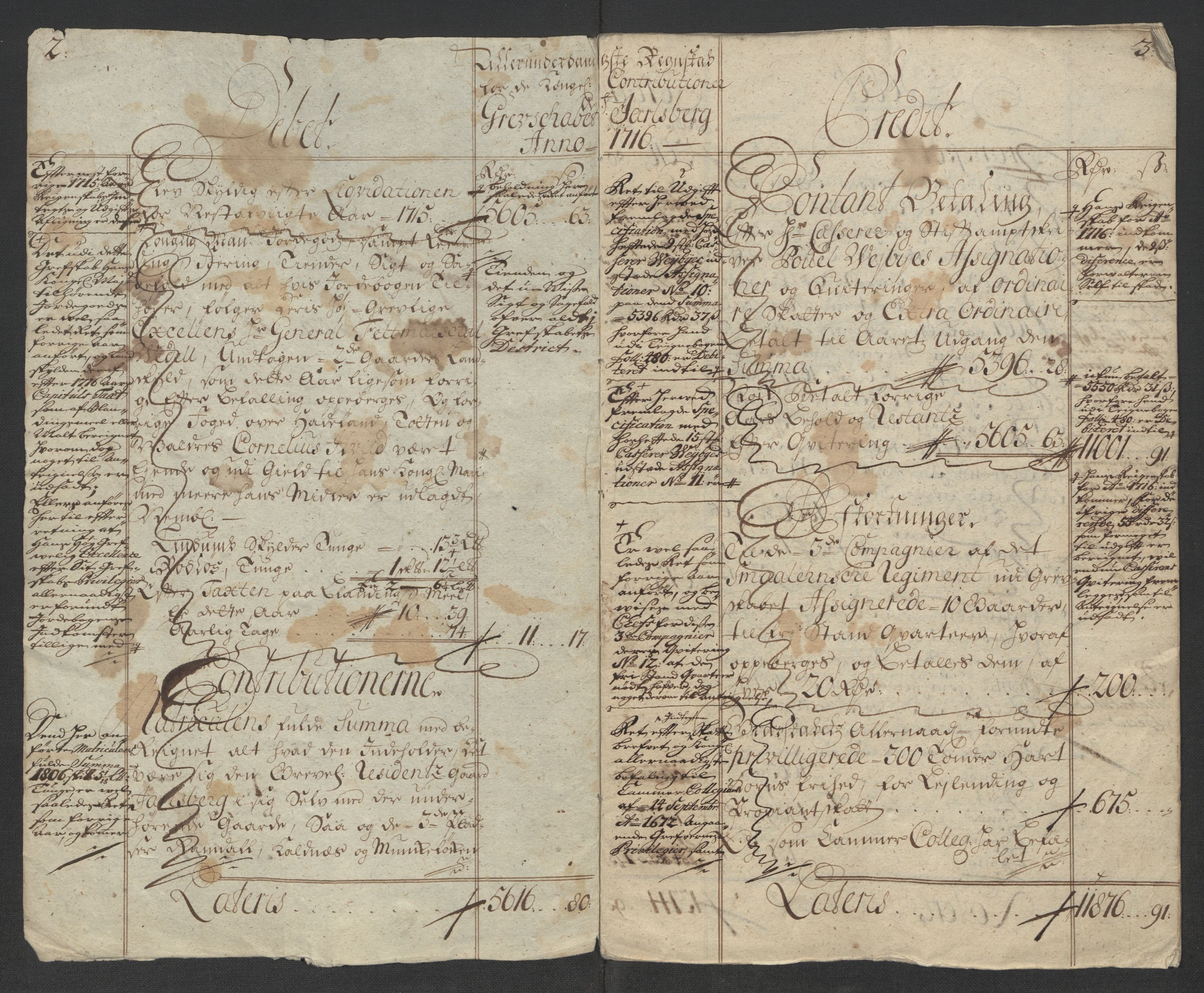 Rentekammeret inntil 1814, Reviderte regnskaper, Fogderegnskap, AV/RA-EA-4092/R32/L1880: Fogderegnskap Jarlsberg grevskap, 1716, p. 4