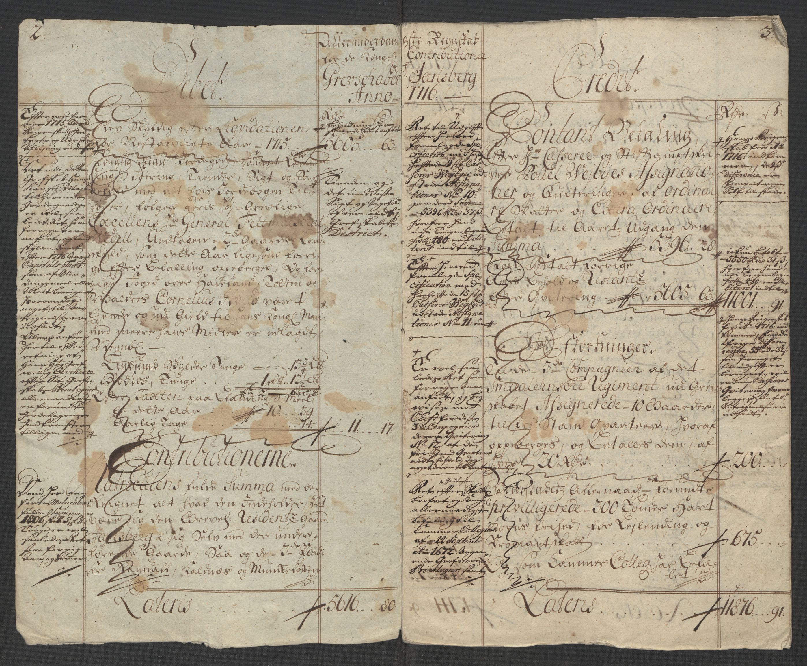 Rentekammeret inntil 1814, Reviderte regnskaper, Fogderegnskap, RA/EA-4092/R32/L1880: Fogderegnskap Jarlsberg grevskap, 1716, p. 4