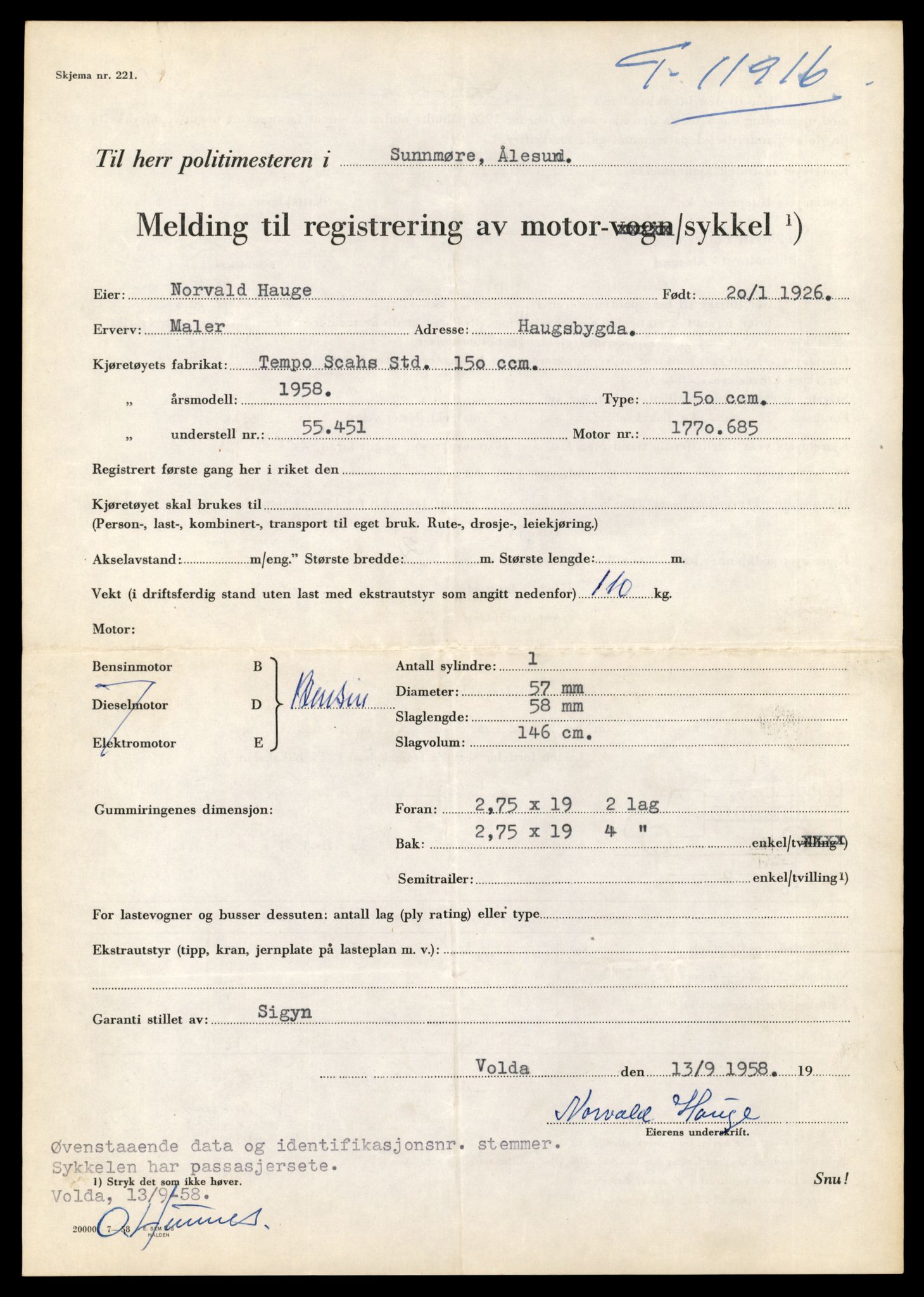 Møre og Romsdal vegkontor - Ålesund trafikkstasjon, AV/SAT-A-4099/F/Fe/L0031: Registreringskort for kjøretøy T 11800 - T 11996, 1927-1998, p. 2021