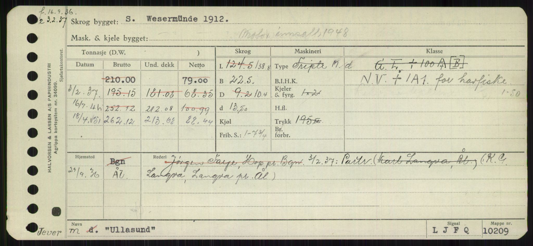 Sjøfartsdirektoratet med forløpere, Skipsmålingen, RA/S-1627/H/Hb/L0005: Fartøy, T-Å, p. 251