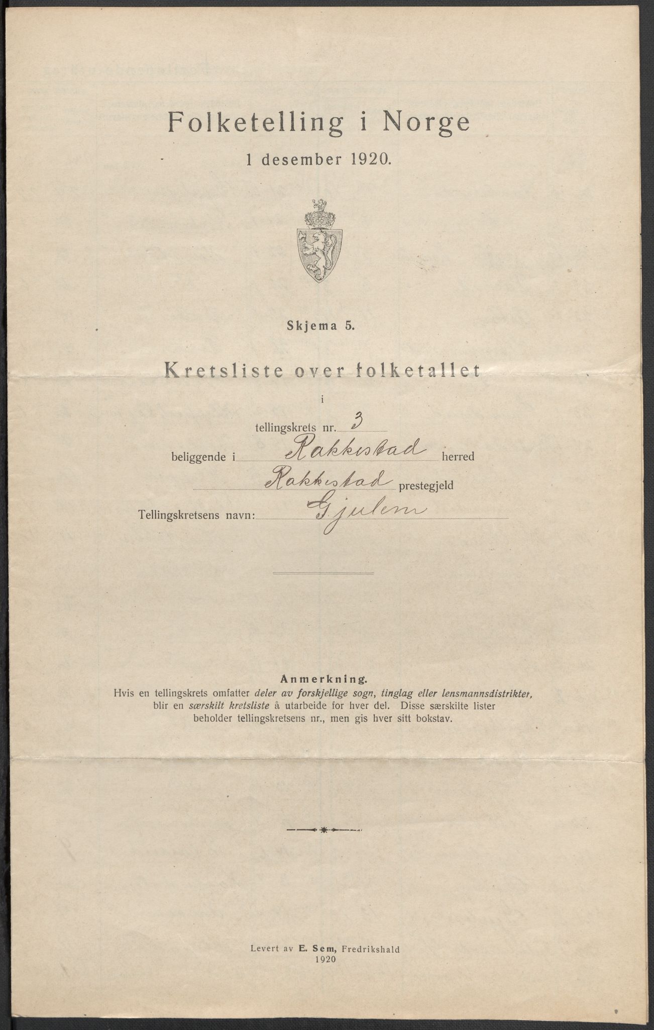 SAO, 1920 census for Rakkestad, 1920, p. 14