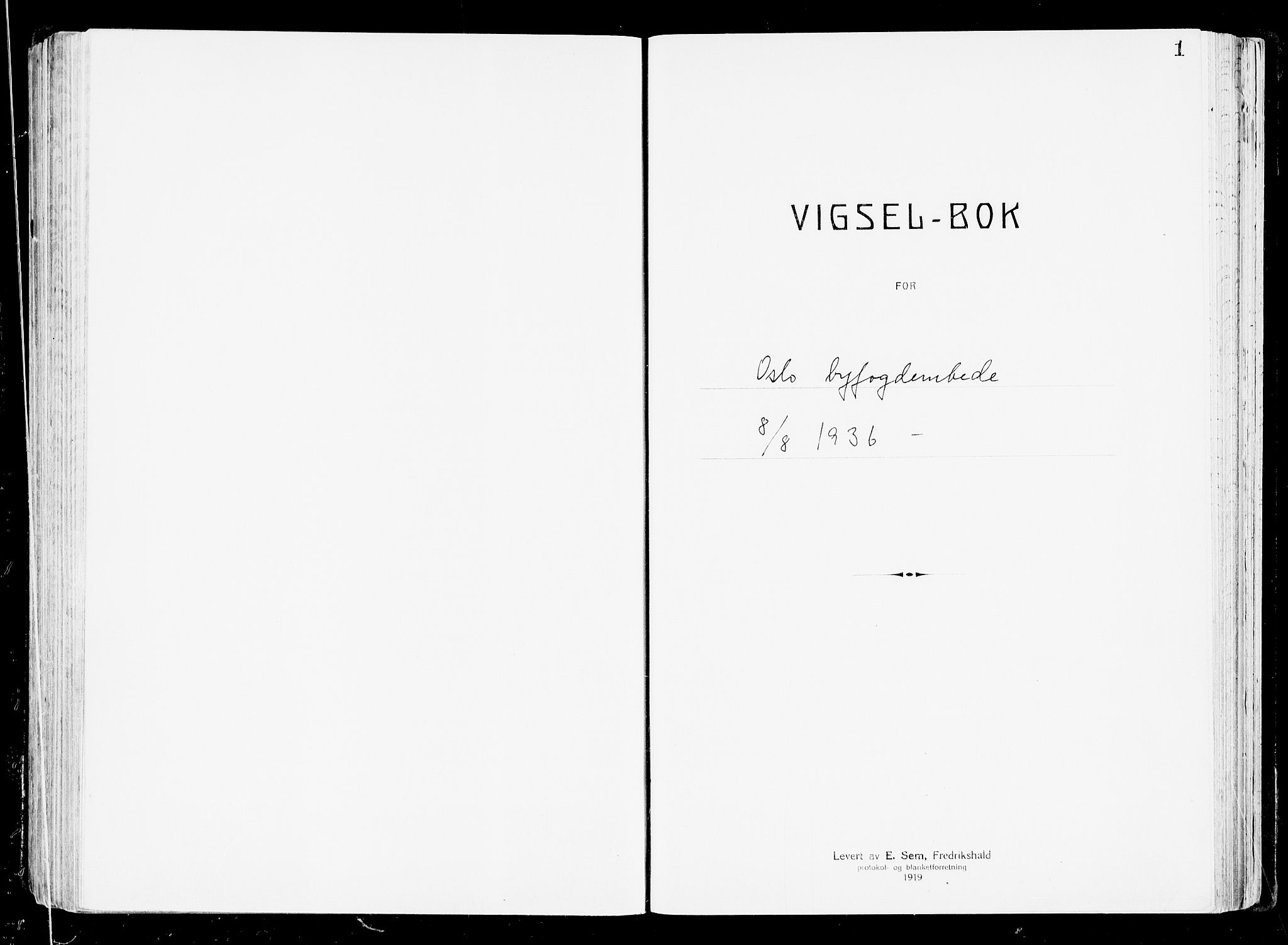 Oslo byfogd avd. I, SAO/A-10220/L/Lb/Lbb/L0026: Notarialprotokoll, rekke II: Vigsler, 1936, p. 1a