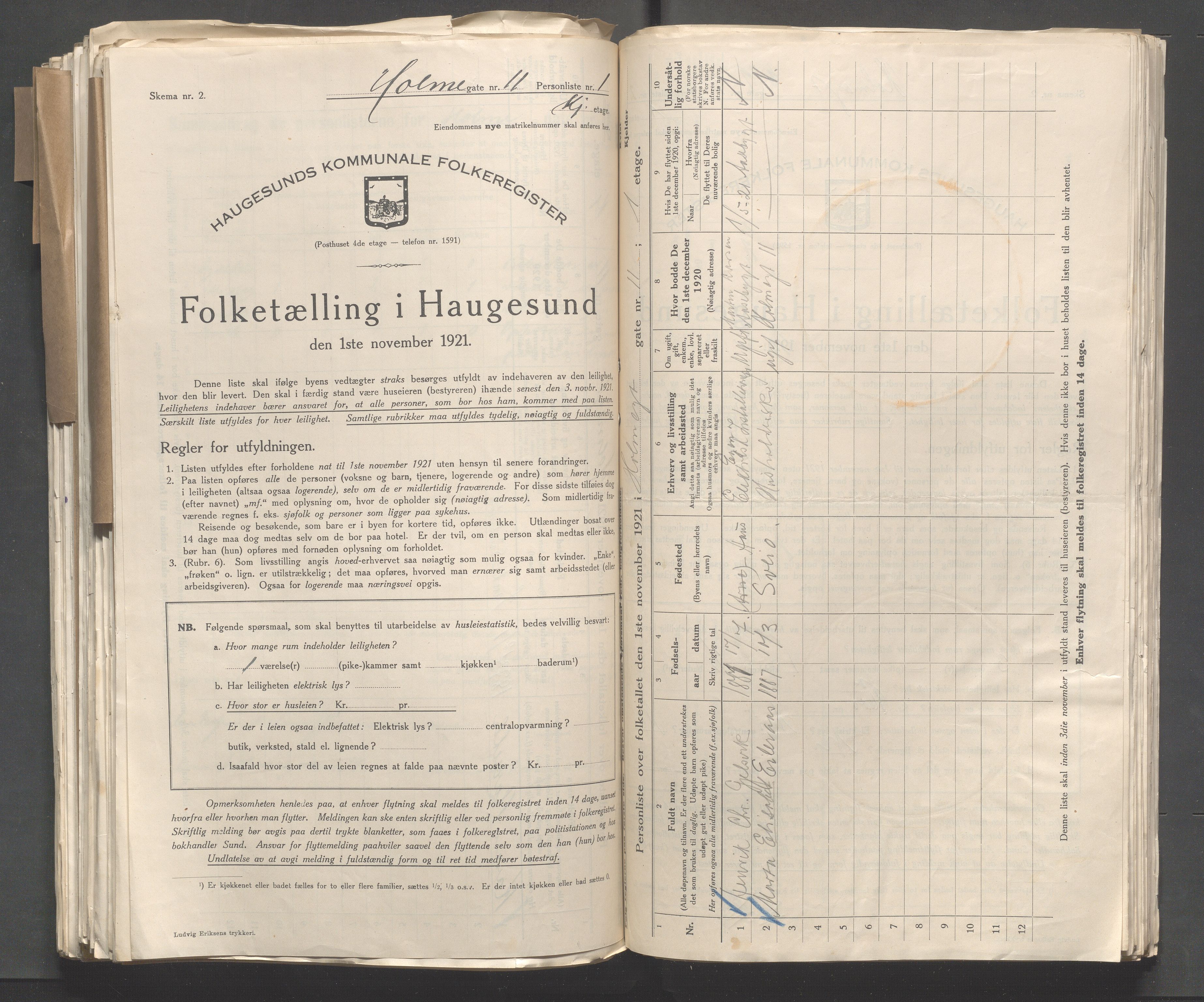 IKAR, Local census 1.11.1921 for Haugesund, 1921, p. 6130