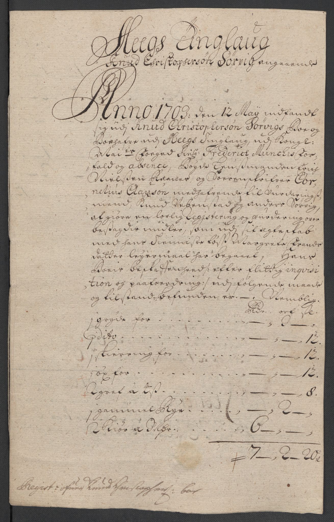 Rentekammeret inntil 1814, Reviderte regnskaper, Fogderegnskap, RA/EA-4092/R56/L3740: Fogderegnskap Nordmøre, 1703-1704, p. 114