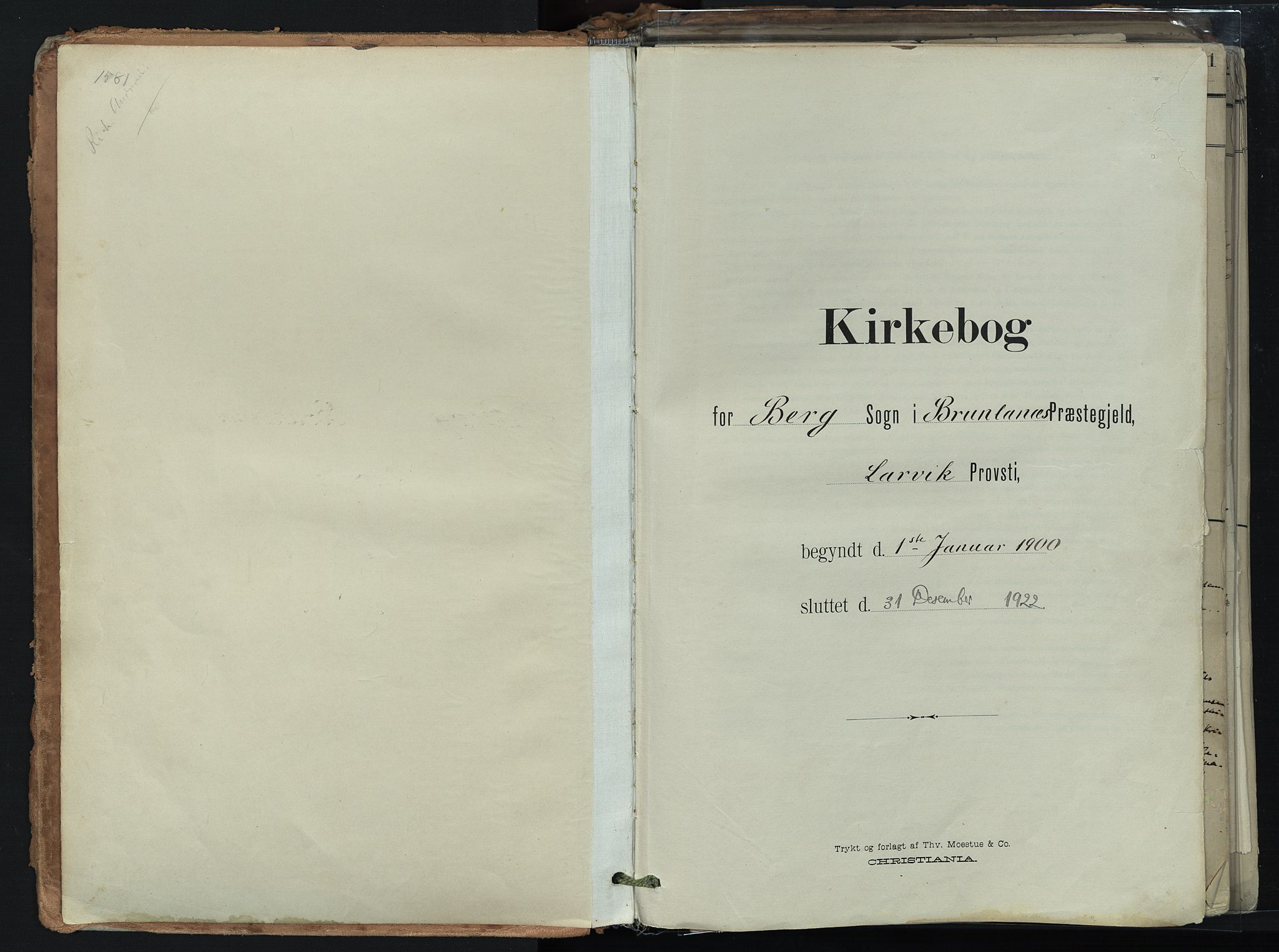 Brunlanes kirkebøker, SAKO/A-342/F/Fb/L0003: Parish register (official) no. II 3, 1900-1922