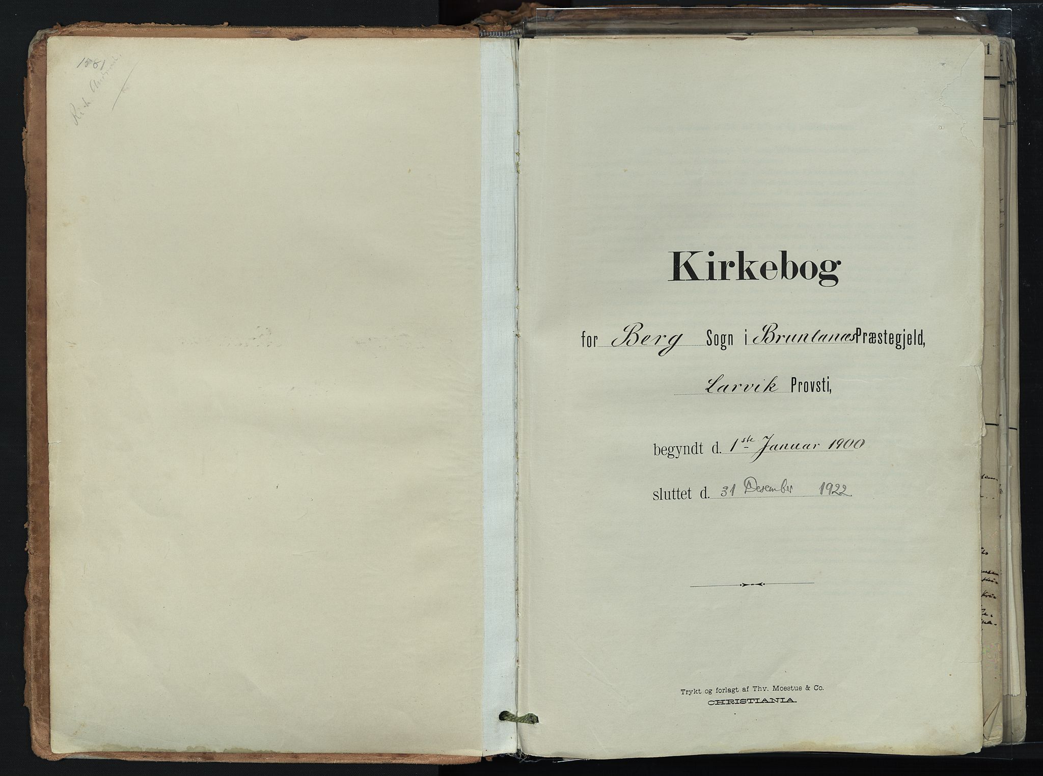 Brunlanes kirkebøker, AV/SAKO-A-342/F/Fb/L0003: Parish register (official) no. II 3, 1900-1922