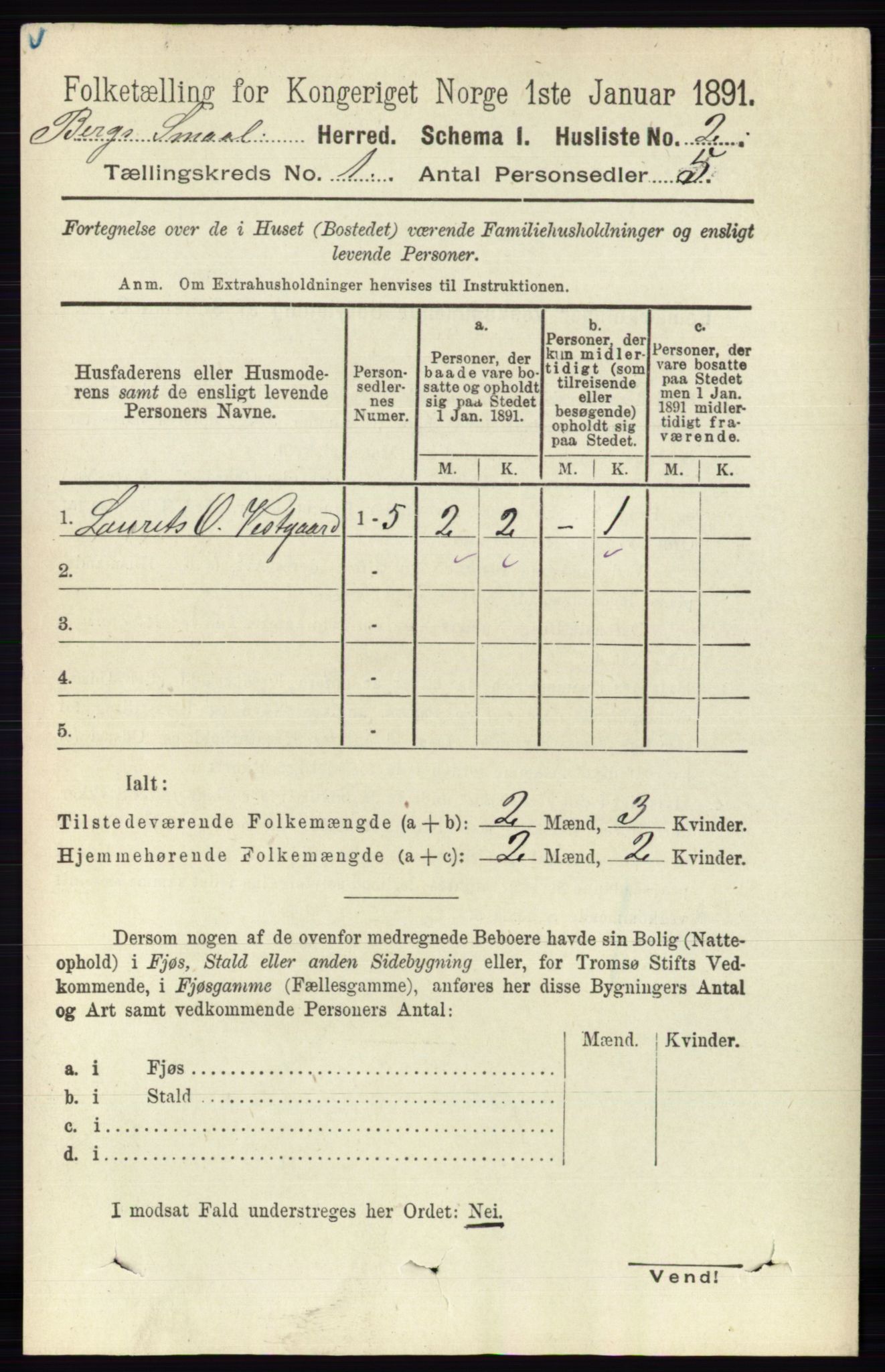 RA, 1891 census for 0116 Berg, 1891, p. 29