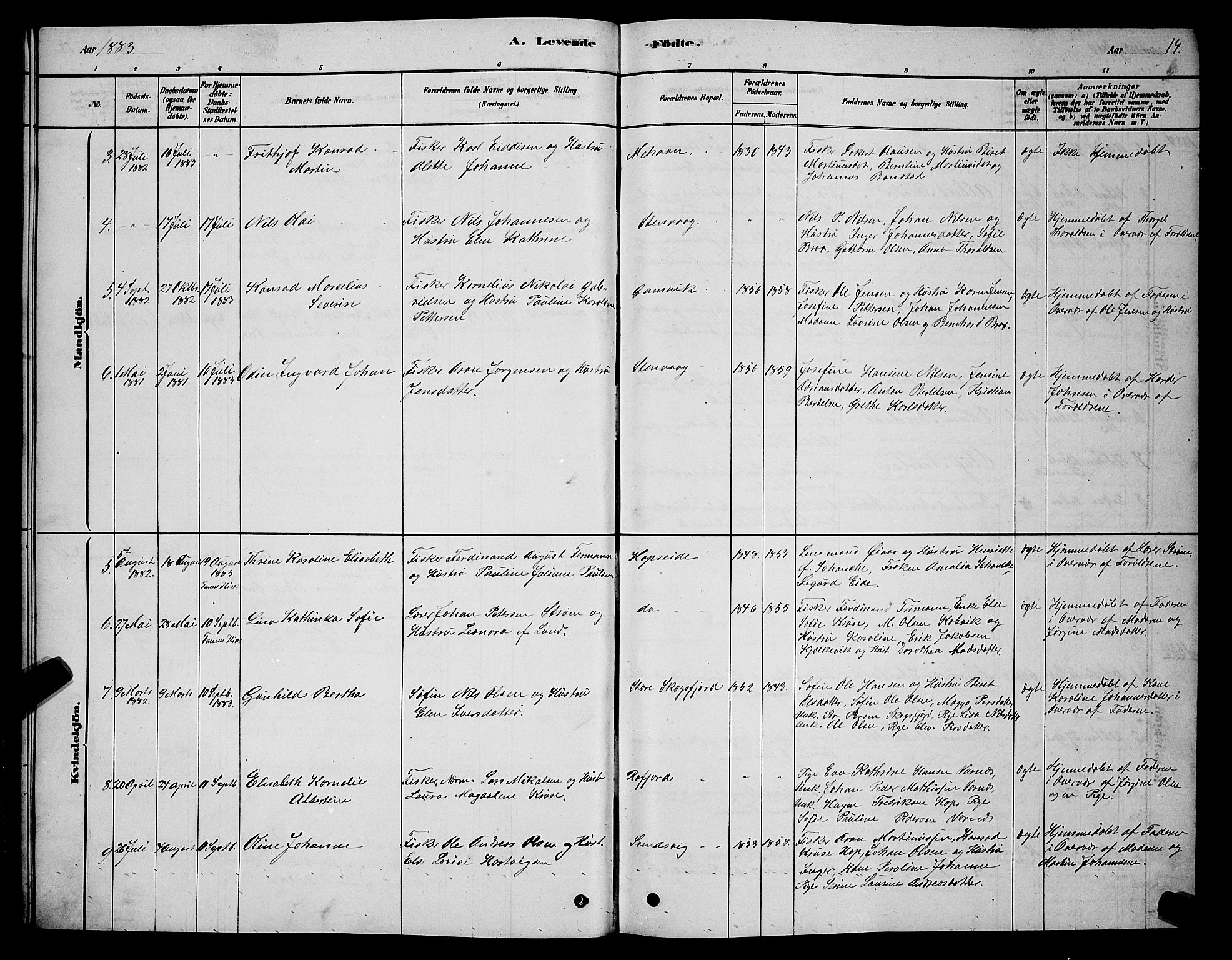 Tana sokneprestkontor, SATØ/S-1334/H/Hb/L0005klokker: Parish register (copy) no. 5, 1878-1891, p. 14