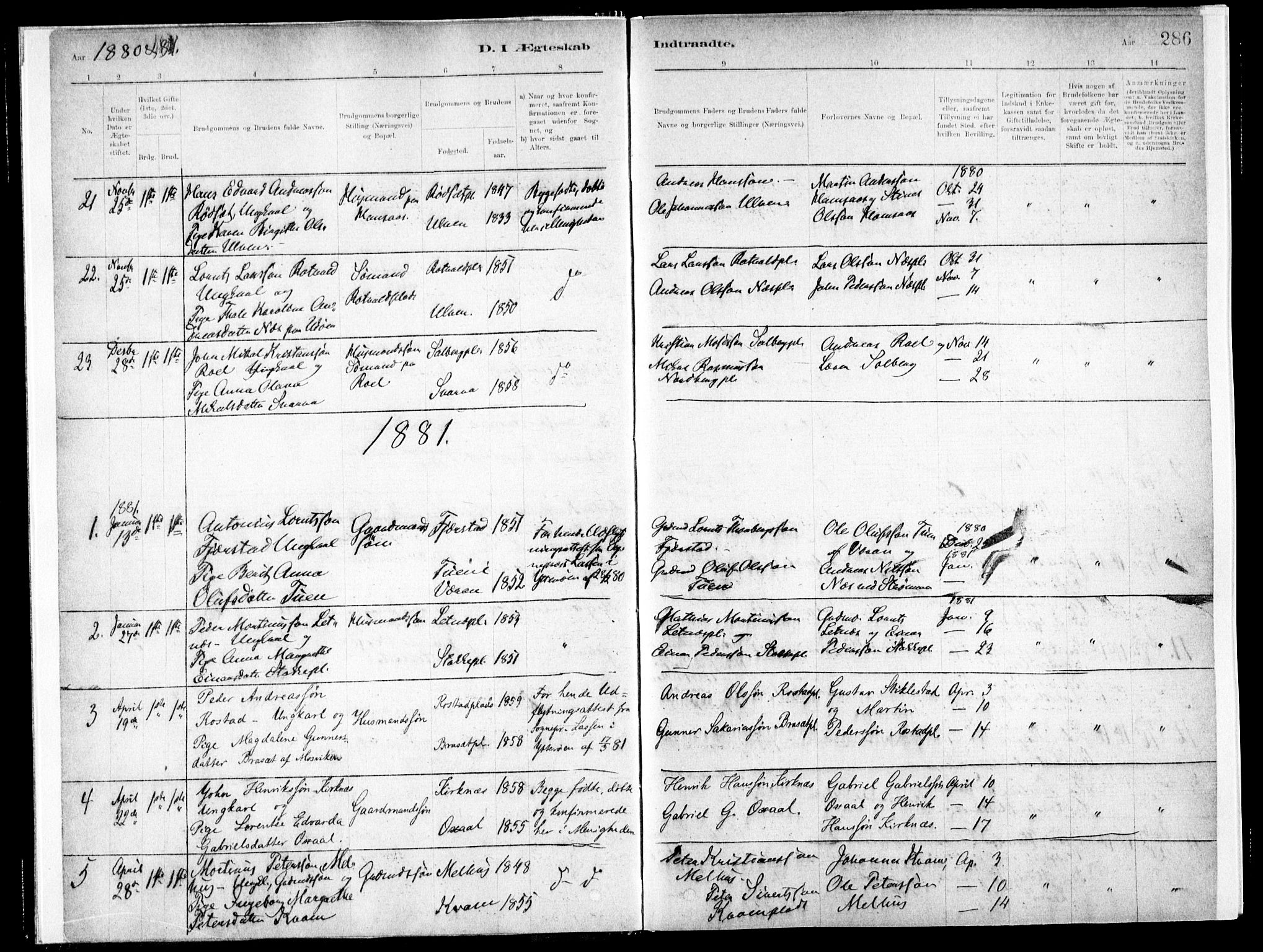 Ministerialprotokoller, klokkerbøker og fødselsregistre - Nord-Trøndelag, AV/SAT-A-1458/730/L0285: Parish register (official) no. 730A10, 1879-1914, p. 286
