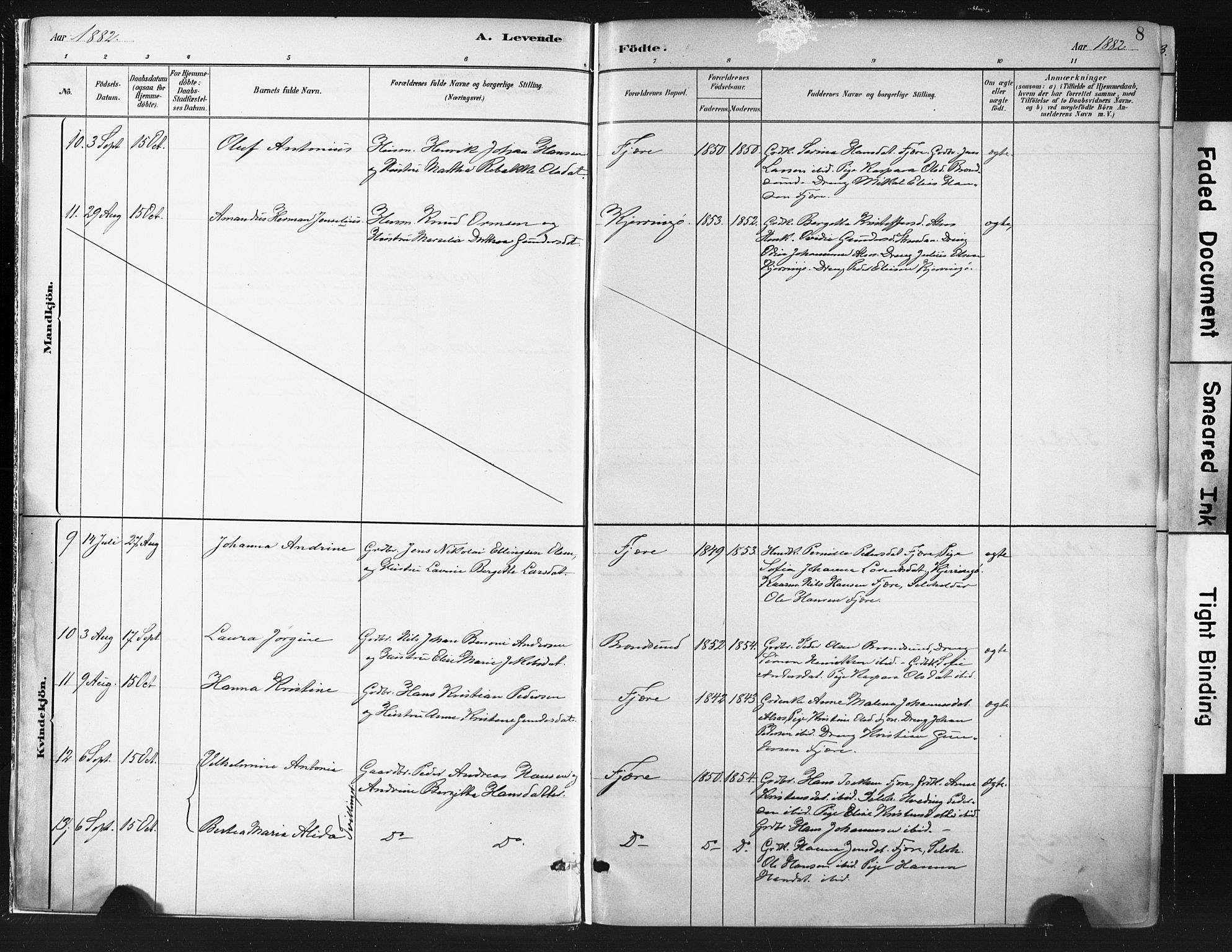 Ministerialprotokoller, klokkerbøker og fødselsregistre - Nordland, AV/SAT-A-1459/803/L0071: Parish register (official) no. 803A01, 1881-1897, p. 8