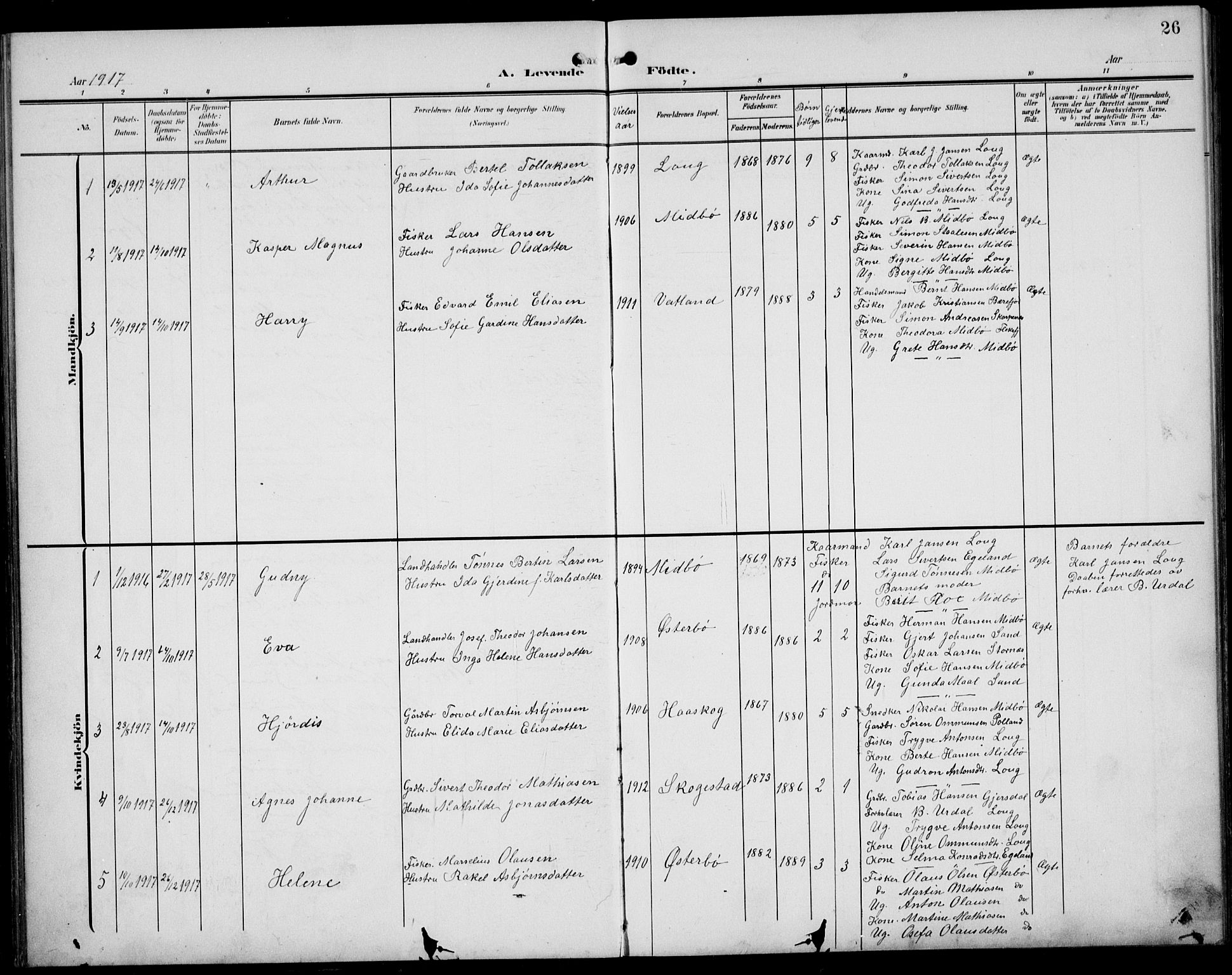 Sokndal sokneprestkontor, SAST/A-101808: Parish register (copy) no. B 7, 1904-1935, p. 26