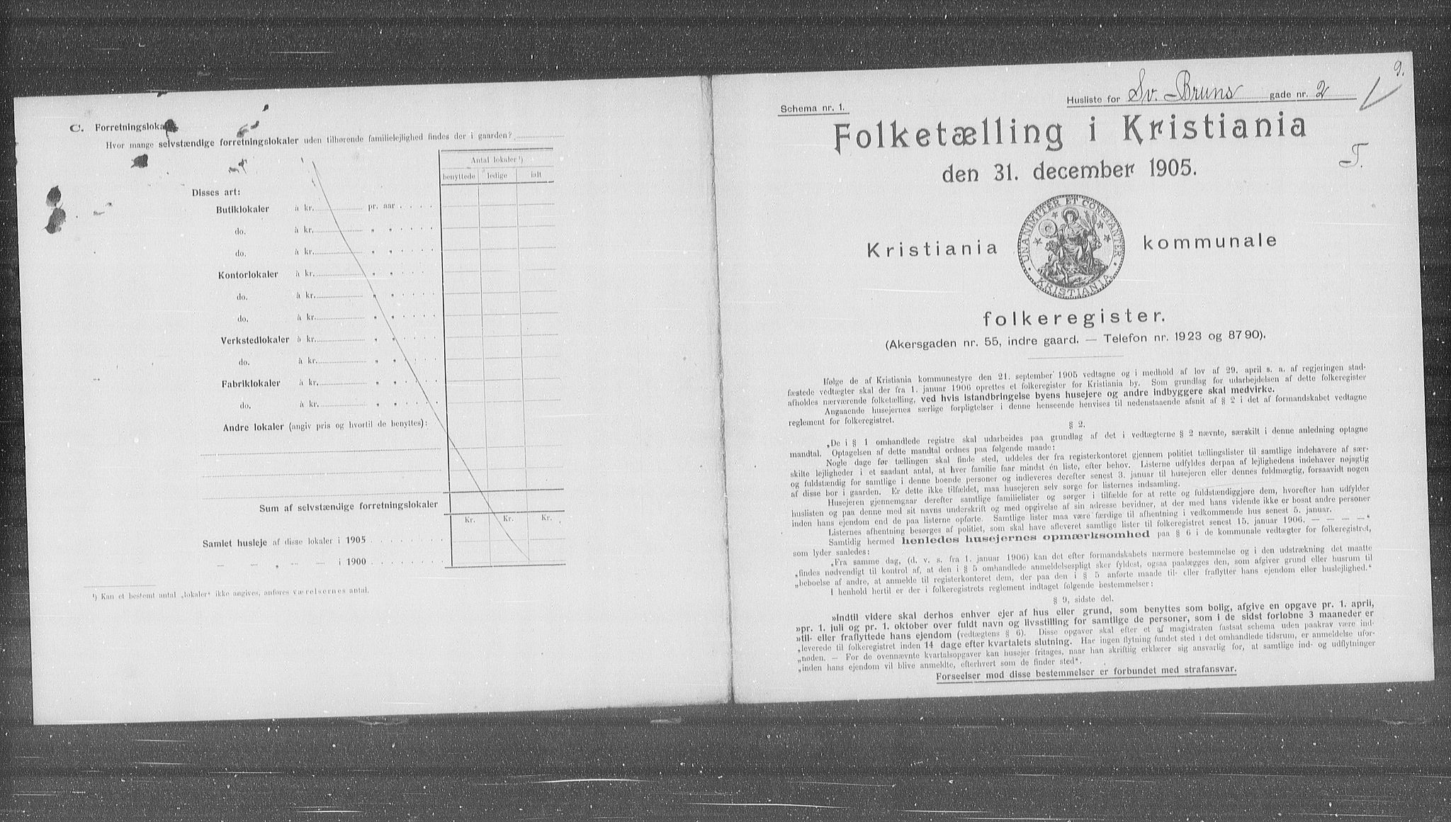 OBA, Municipal Census 1905 for Kristiania, 1905, p. 54785