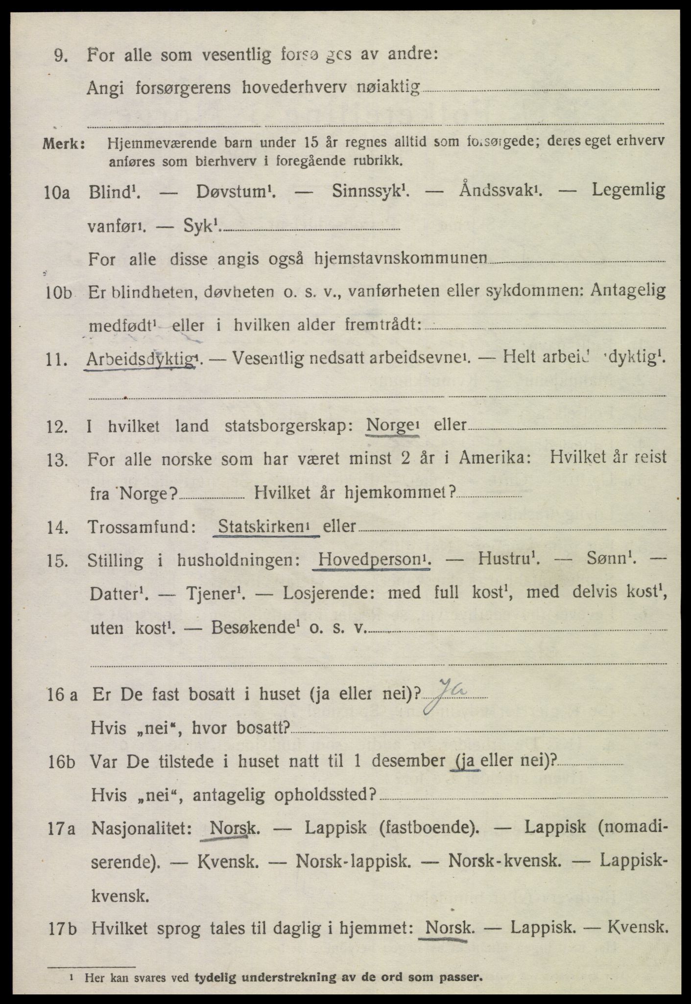 SAT, 1920 census for Ogndal, 1920, p. 1956