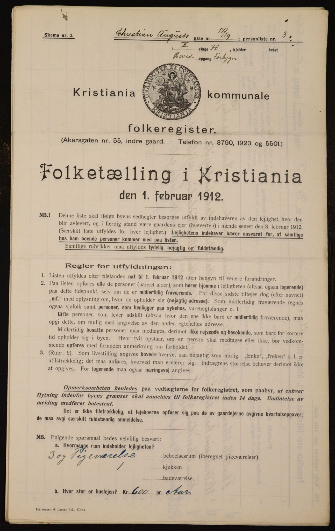 OBA, Municipal Census 1912 for Kristiania, 1912, p. 54340