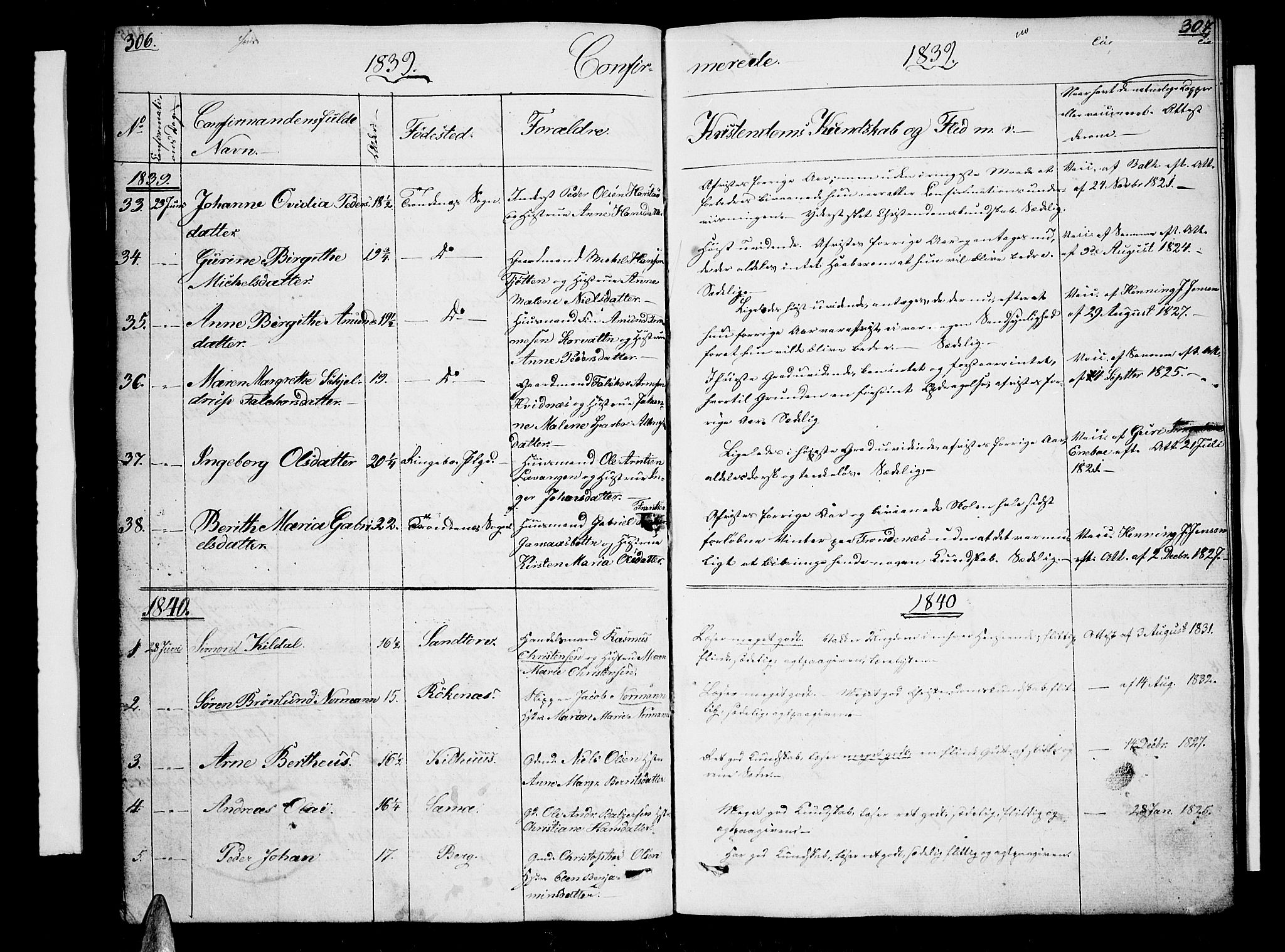 Trondenes sokneprestkontor, AV/SATØ-S-1319/H/Hb/L0005klokker: Parish register (copy) no. 5, 1834-1845, p. 306-307