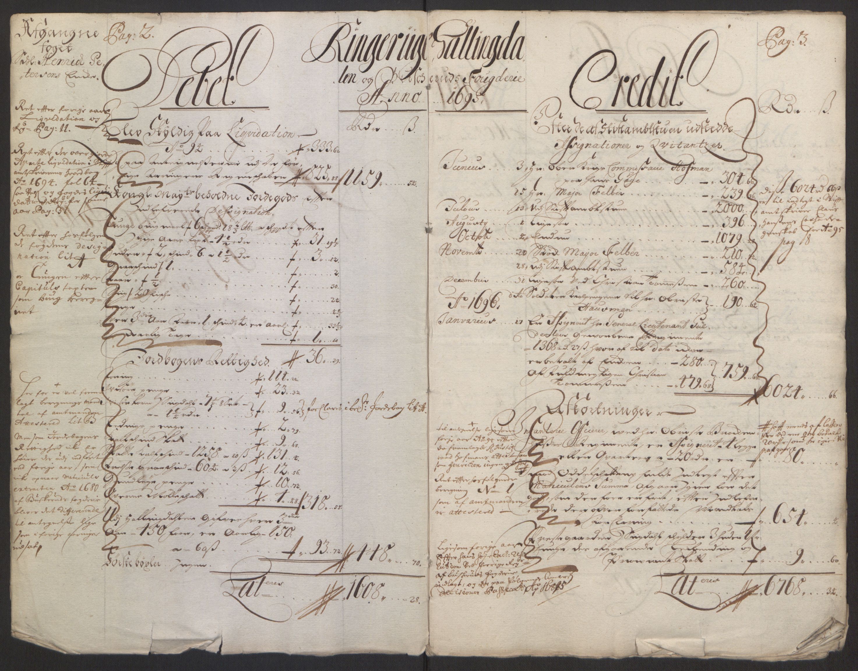 Rentekammeret inntil 1814, Reviderte regnskaper, Fogderegnskap, RA/EA-4092/R22/L1452: Fogderegnskap Ringerike, Hallingdal og Buskerud, 1695, p. 6