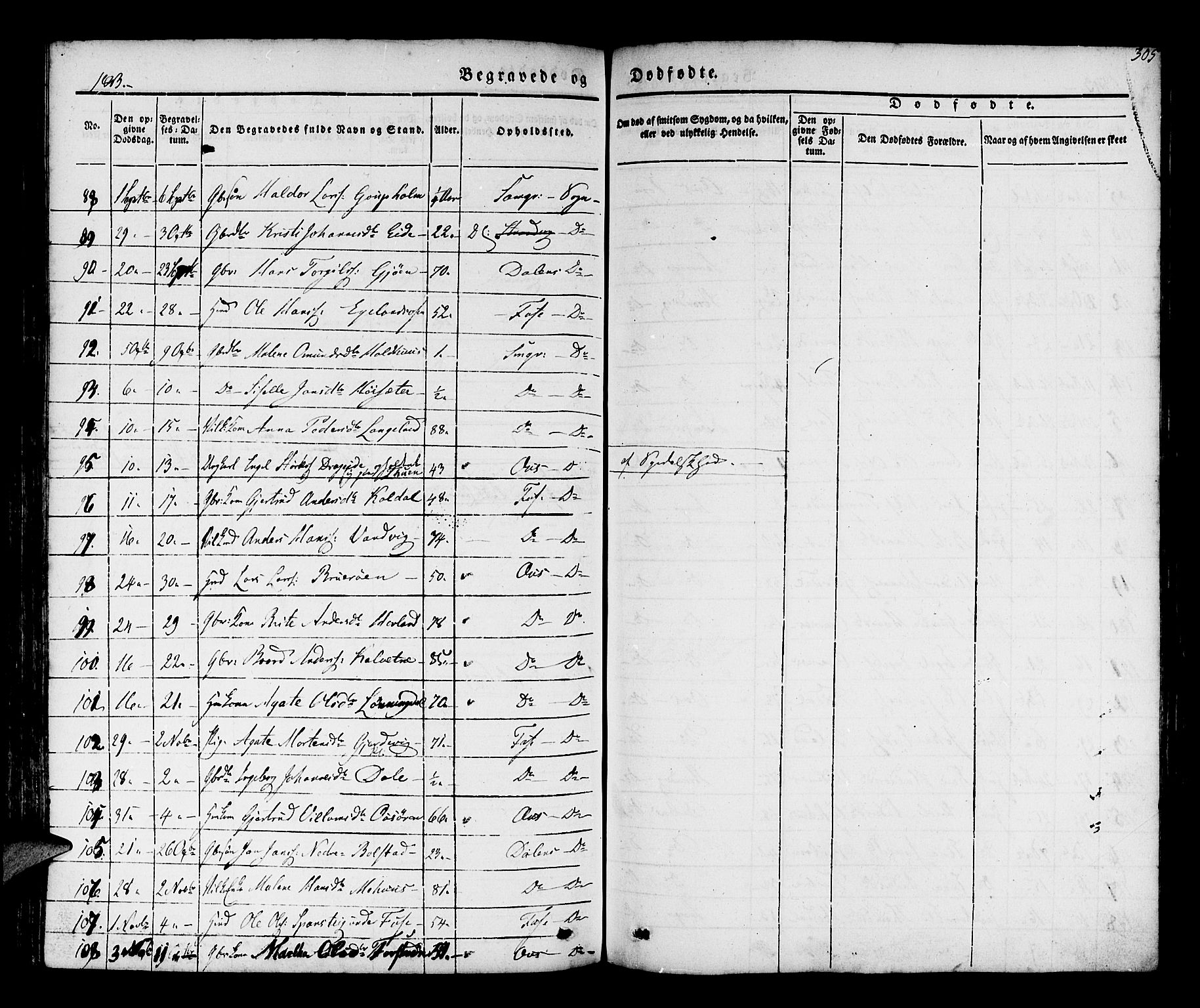 Os sokneprestembete, AV/SAB-A-99929: Parish register (official) no. A 15, 1839-1851, p. 305