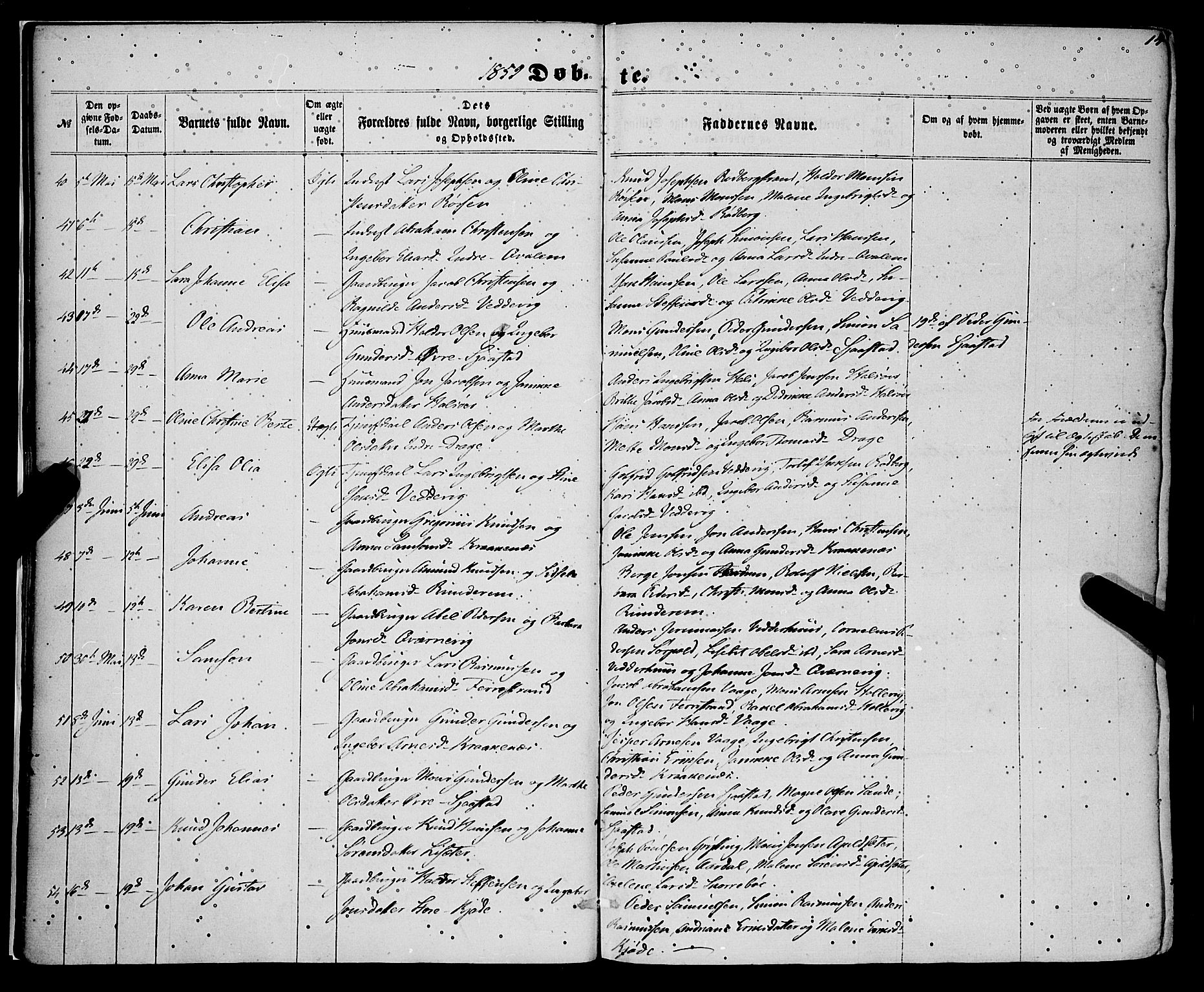 Selje sokneprestembete, AV/SAB-A-99938/H/Ha/Haa/Haaa: Parish register (official) no. A 11, 1858-1870, p. 14