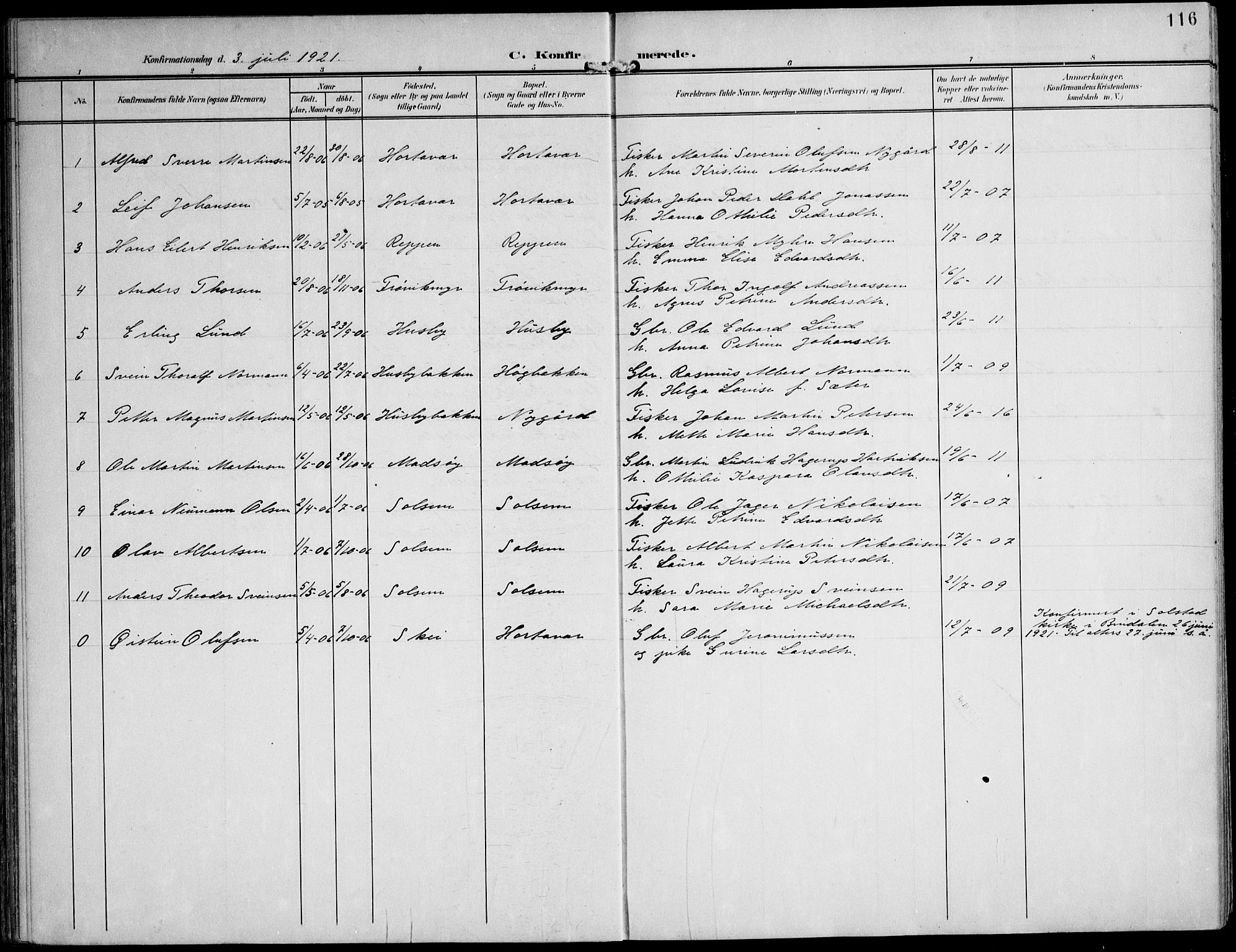 Ministerialprotokoller, klokkerbøker og fødselsregistre - Nord-Trøndelag, SAT/A-1458/788/L0698: Parish register (official) no. 788A05, 1902-1921, p. 116