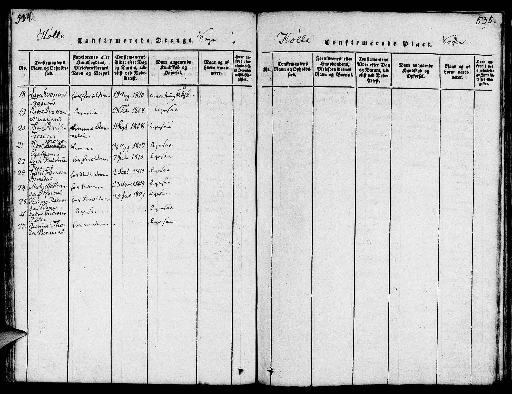 Strand sokneprestkontor, SAST/A-101828/H/Ha/Haa/L0004: Parish register (official) no. A 4 /2, 1816-1833, p. 534-535