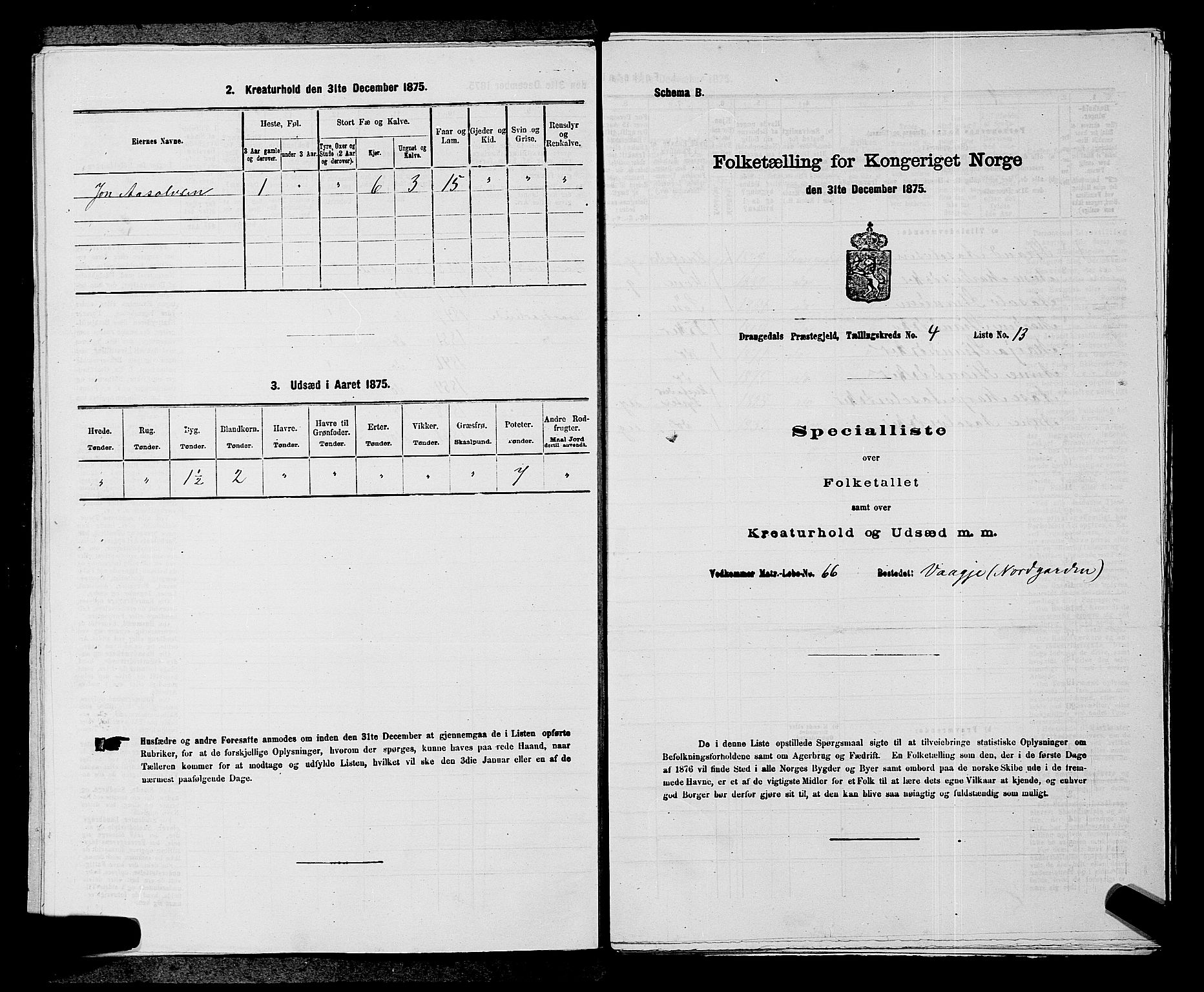 SAKO, 1875 census for 0817P Drangedal, 1875, p. 438