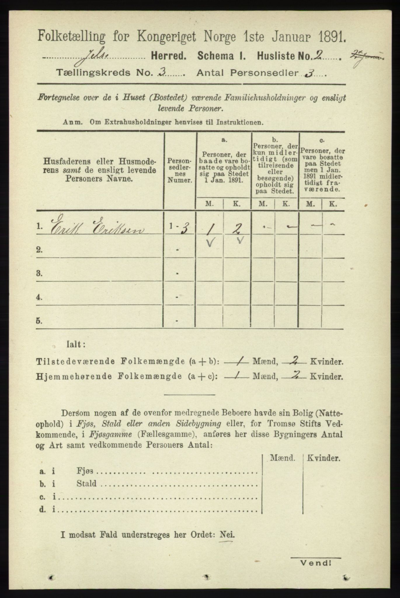 RA, 1891 census for 1138 Jelsa, 1891, p. 329