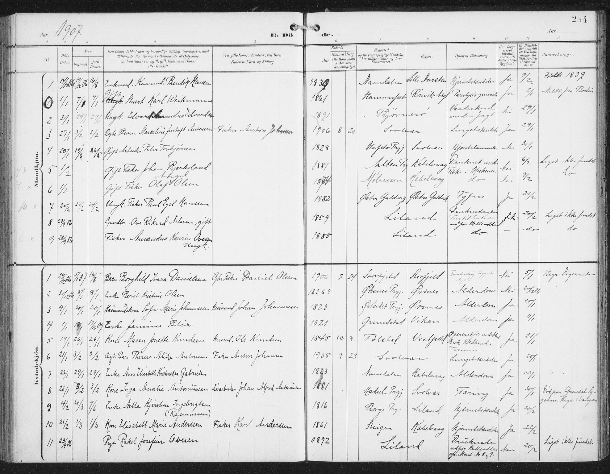 Ministerialprotokoller, klokkerbøker og fødselsregistre - Nordland, AV/SAT-A-1459/874/L1062: Parish register (official) no. 874A06, 1899-1907, p. 284