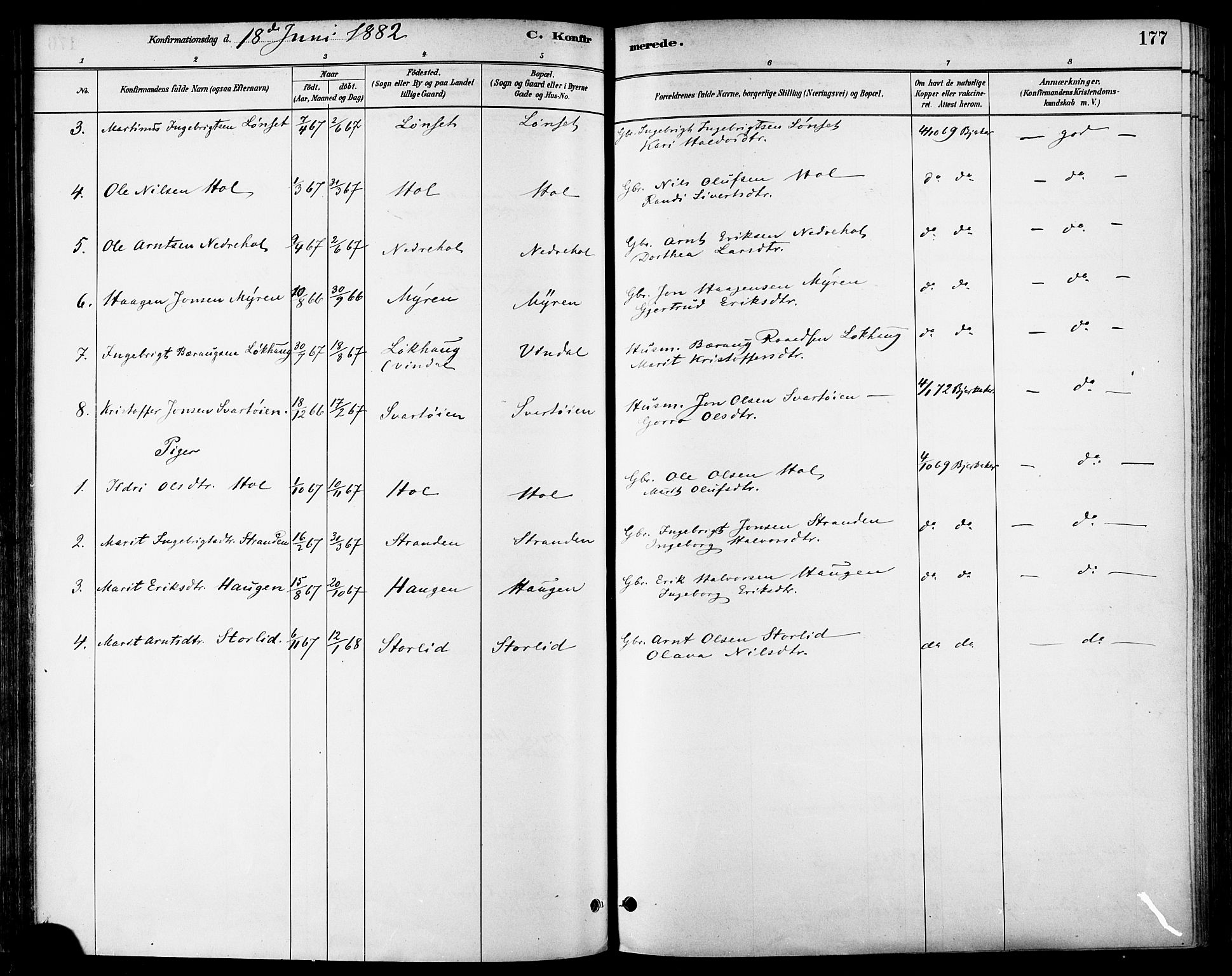 Ministerialprotokoller, klokkerbøker og fødselsregistre - Sør-Trøndelag, SAT/A-1456/678/L0901: Parish register (official) no. 678A10, 1881-1894, p. 177