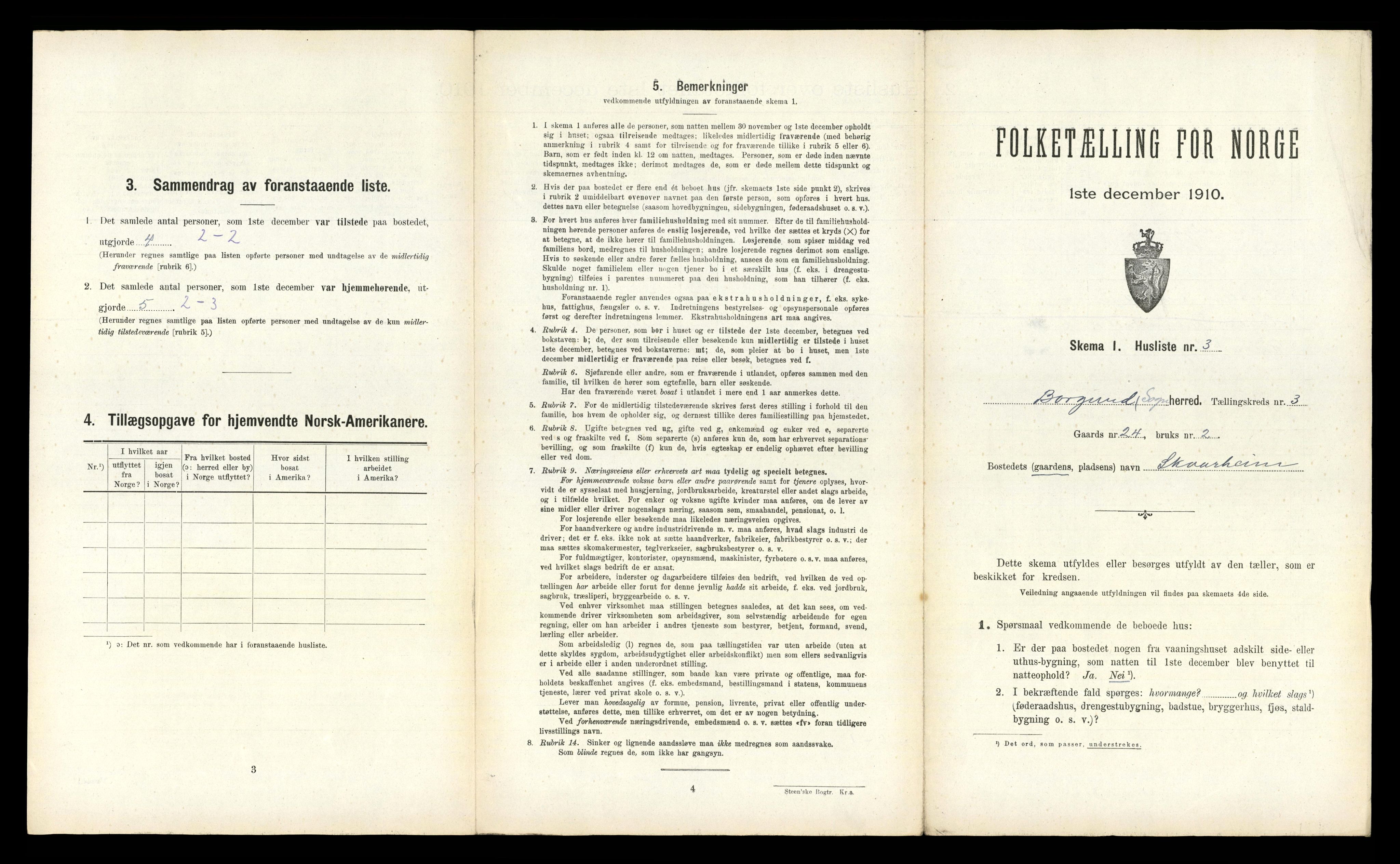 RA, 1910 census for Borgund, 1910, p. 211