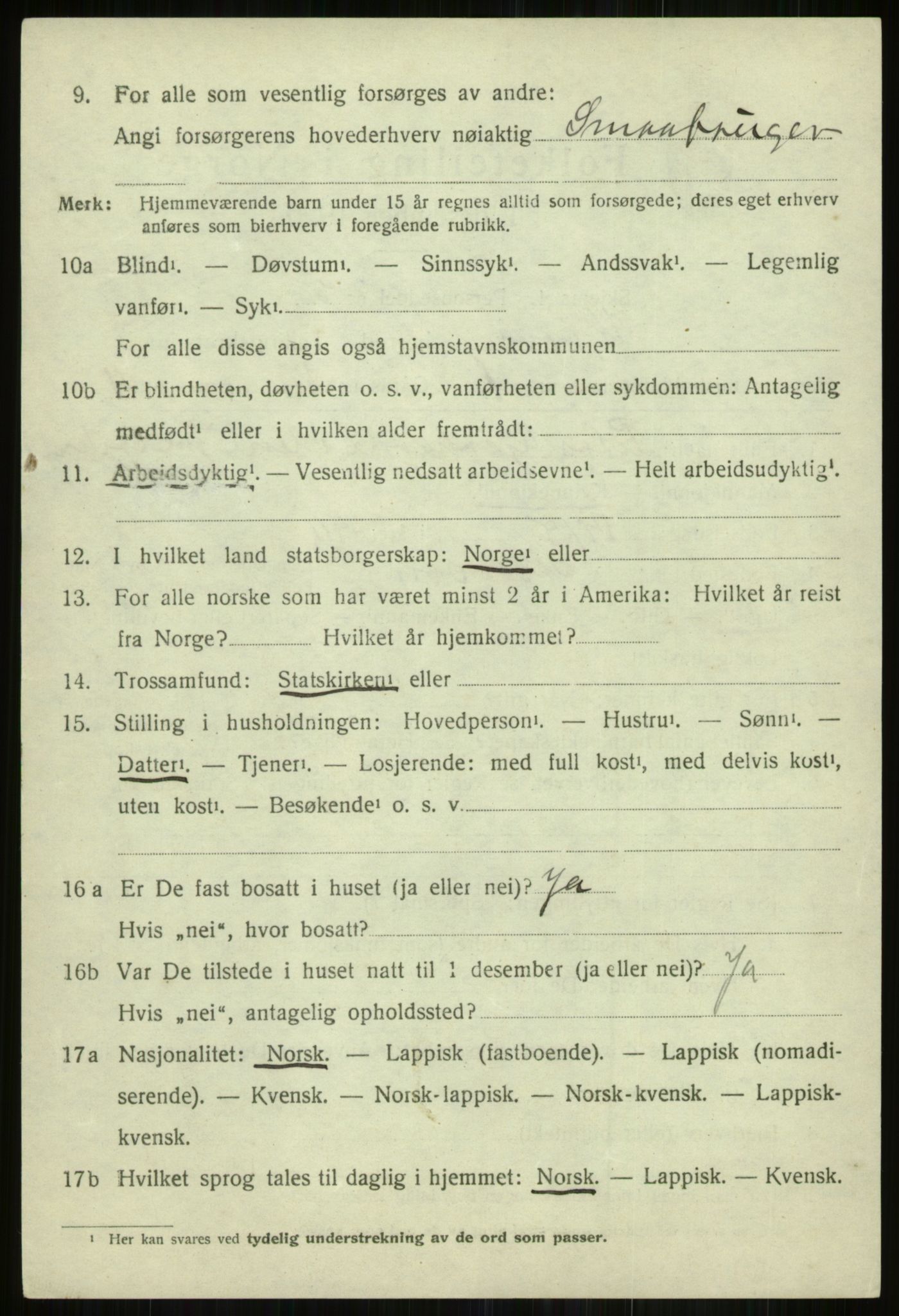 SATØ, 1920 census for Skjervøy, 1920, p. 4288