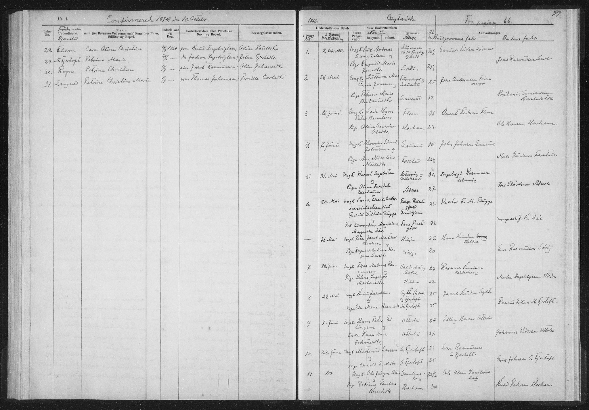 Ministerialprotokoller, klokkerbøker og fødselsregistre - Møre og Romsdal, AV/SAT-A-1454/536/L0514: Parish register (official) no. 536D01, 1840-1875, p. 97