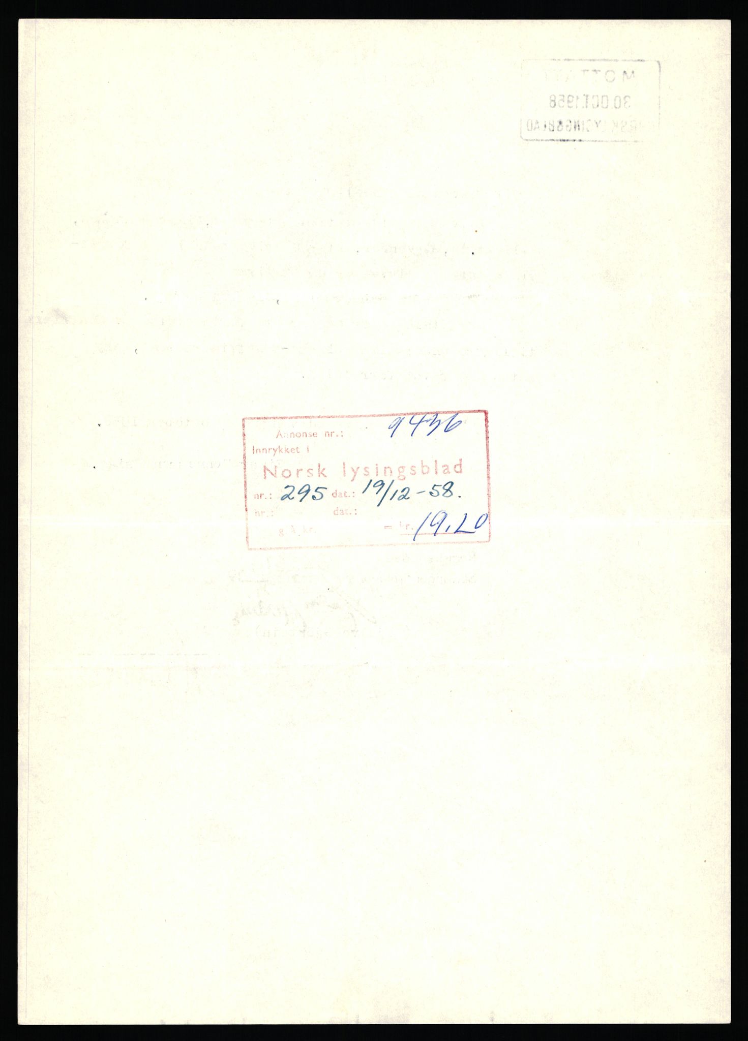 Stavanger byfogd, AV/SAST-A-101408/002/J/Jd/Jde/L0001: Registreringsmeldinger og bilag. Enkeltmannsforetak, 1-350, 1891-1967, p. 210