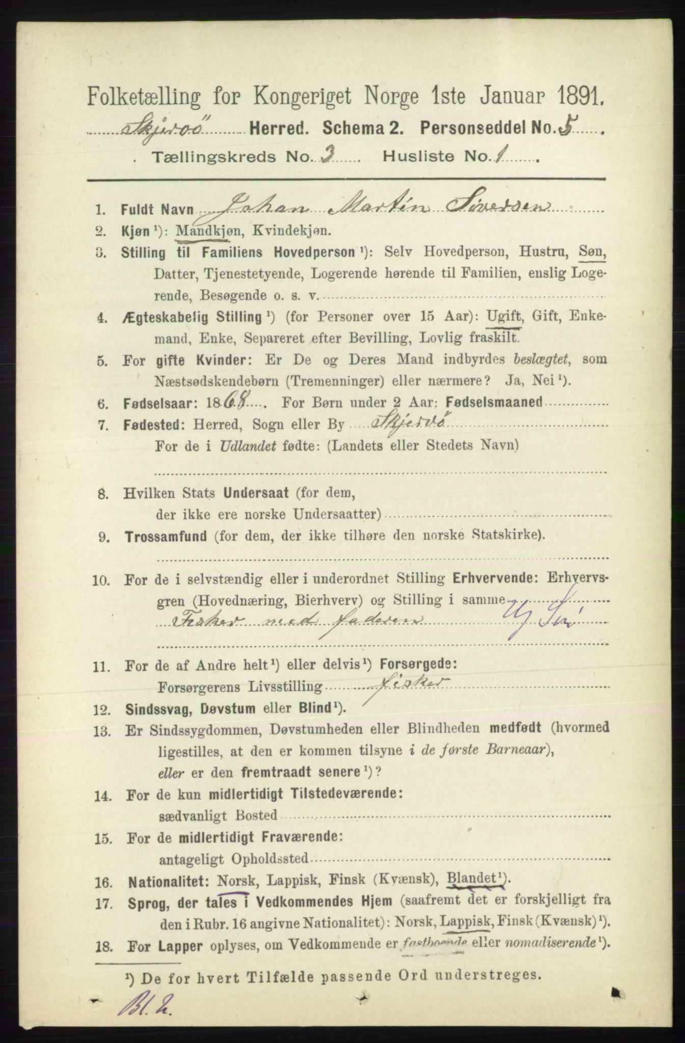 RA, 1891 census for 1941 Skjervøy, 1891, p. 1851