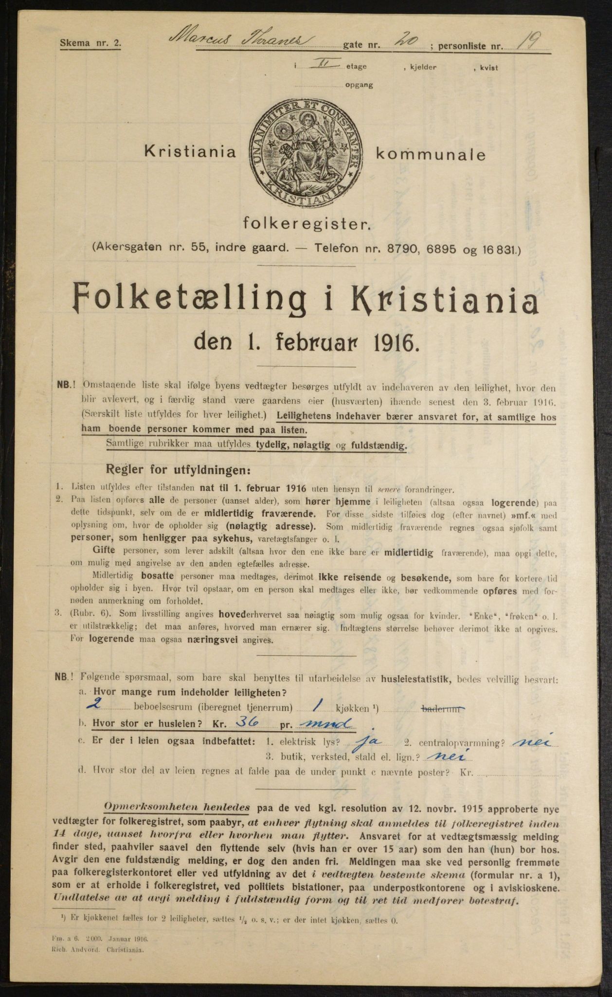 OBA, Municipal Census 1916 for Kristiania, 1916, p. 61814