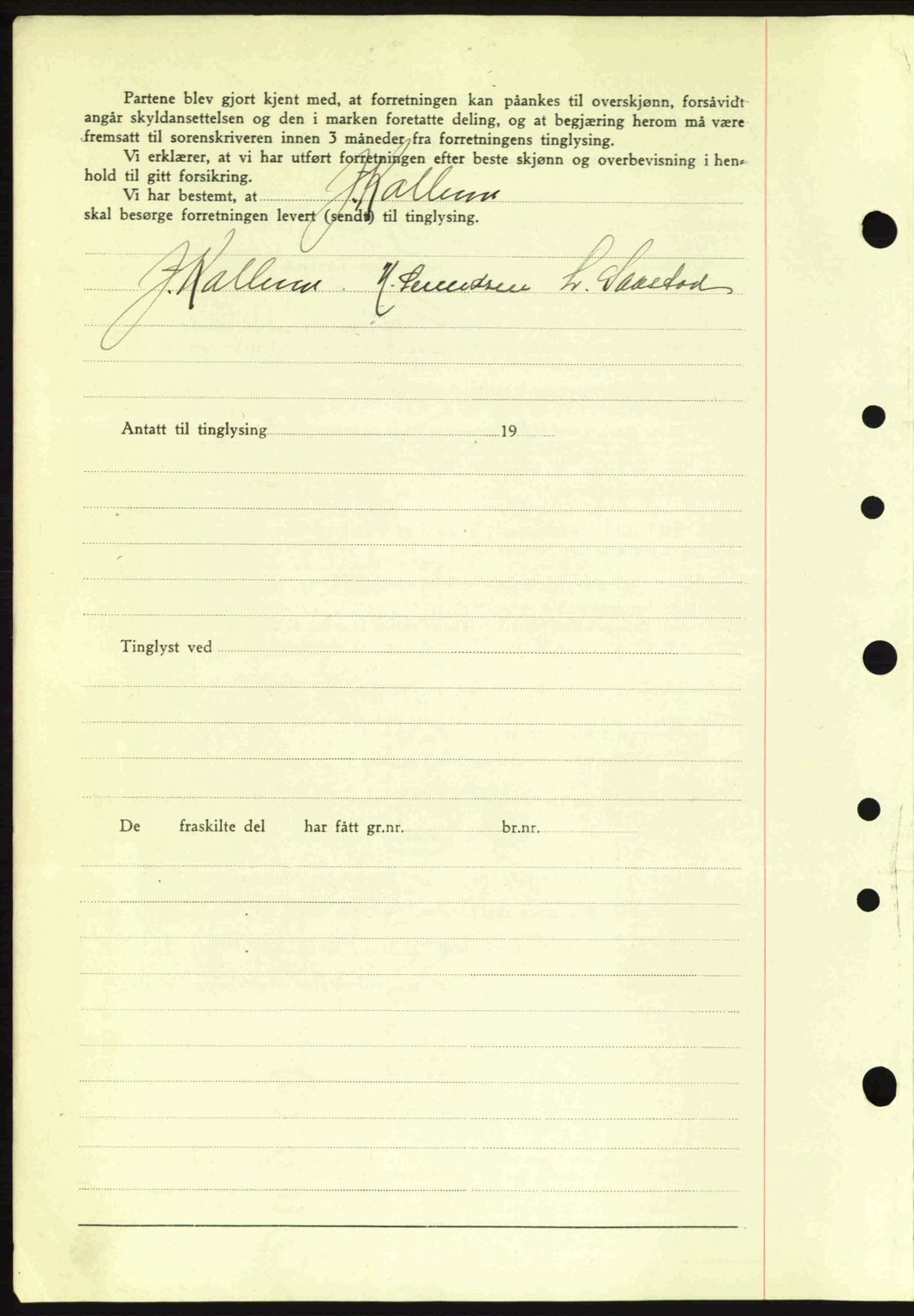 Moss sorenskriveri, SAO/A-10168: Mortgage book no. A9, 1941-1942, Diary no: : 2272/1941