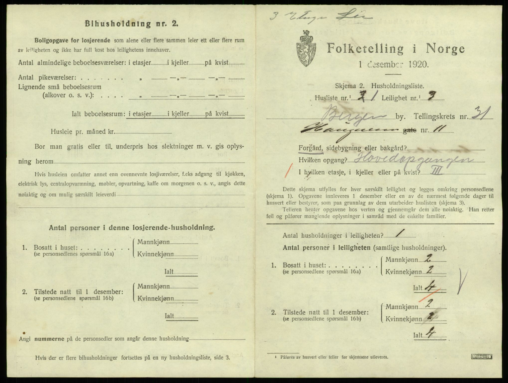 SAB, 1920 census for Bergen, 1920, p. 23369