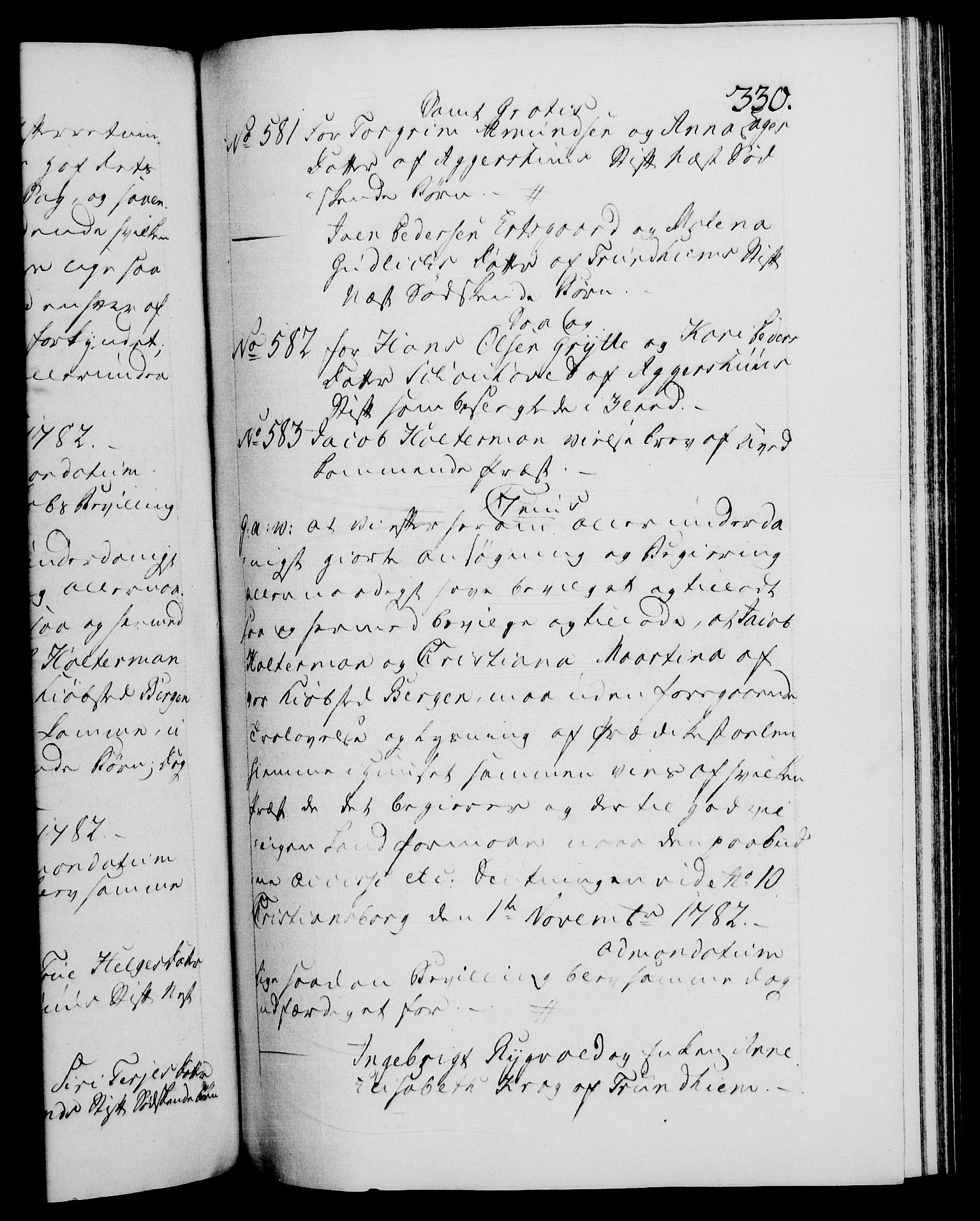 Danske Kanselli 1572-1799, AV/RA-EA-3023/F/Fc/Fca/Fcaa/L0049: Norske registre, 1782-1783, p. 330a